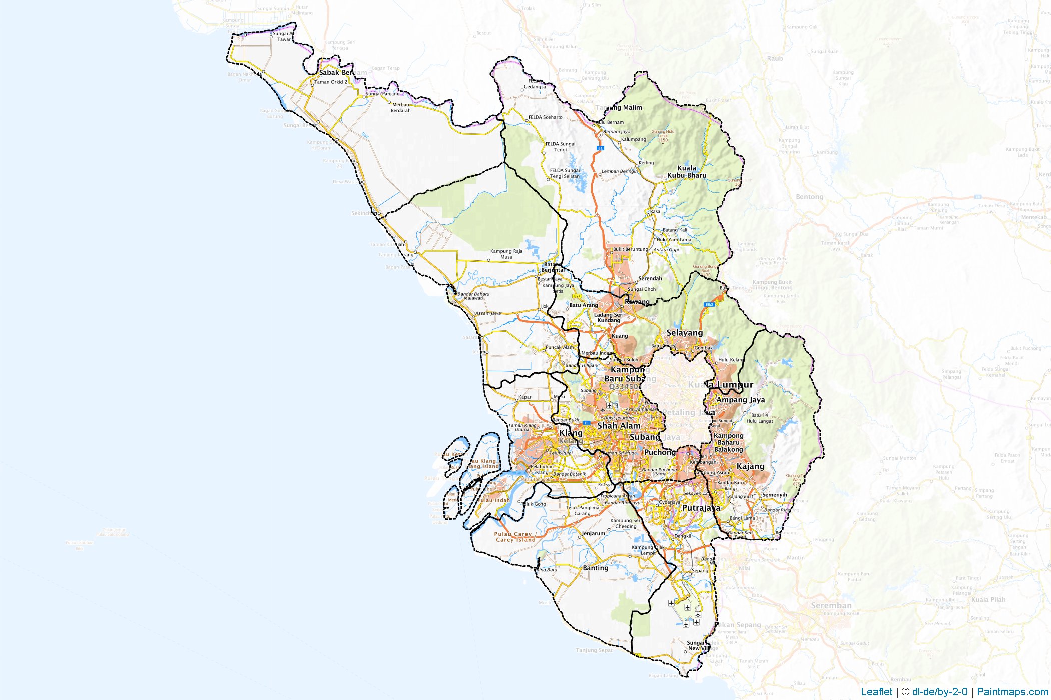 Selangor (Malaysia) Map Cropping Samples-1