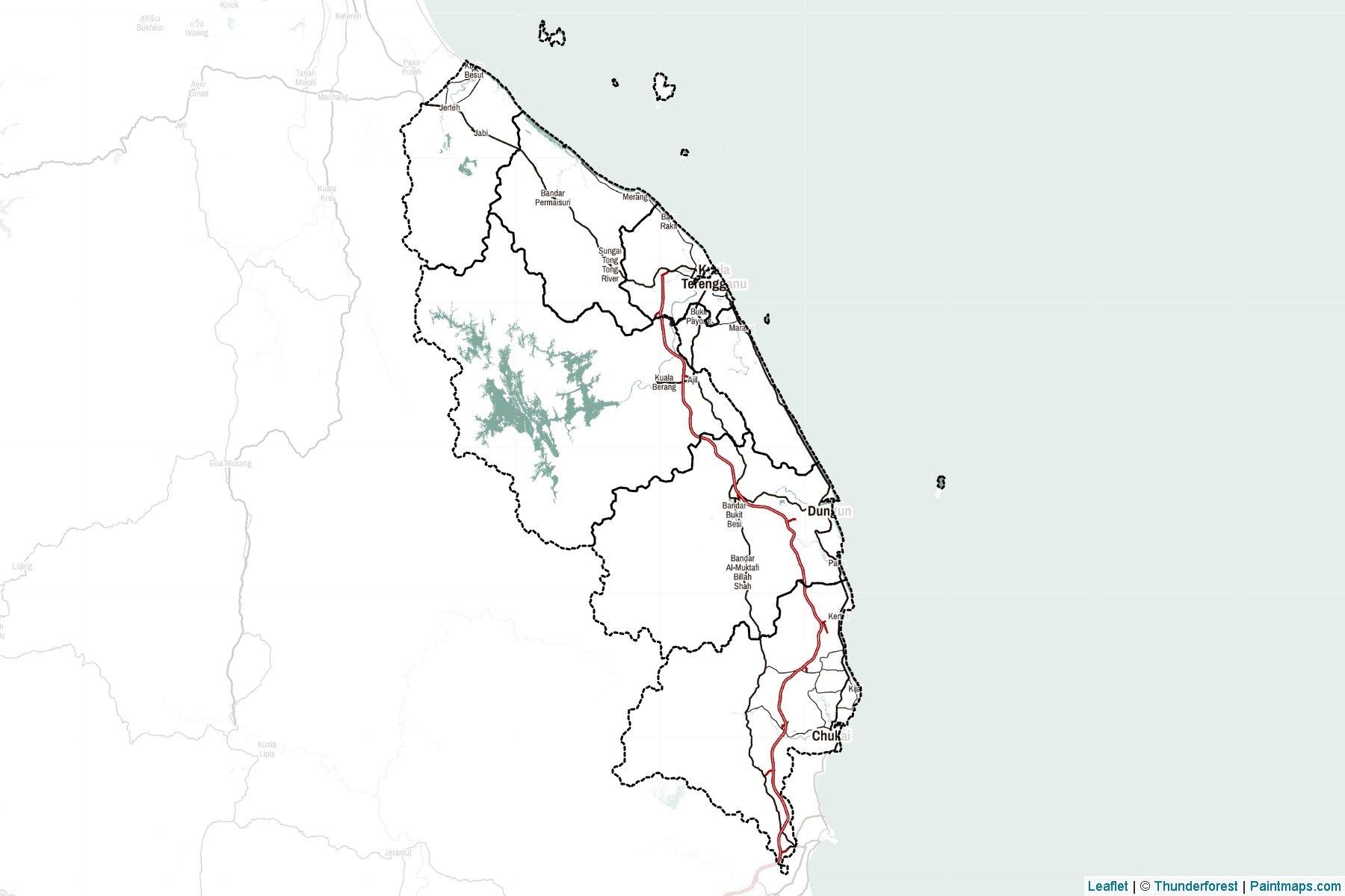 Muestras de recorte de mapas Trengganu (Malasia)-2