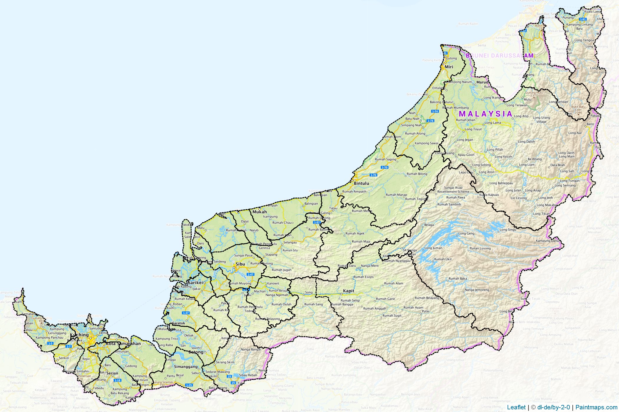 Sarawak (Malaysia) Map Cropping Samples-1