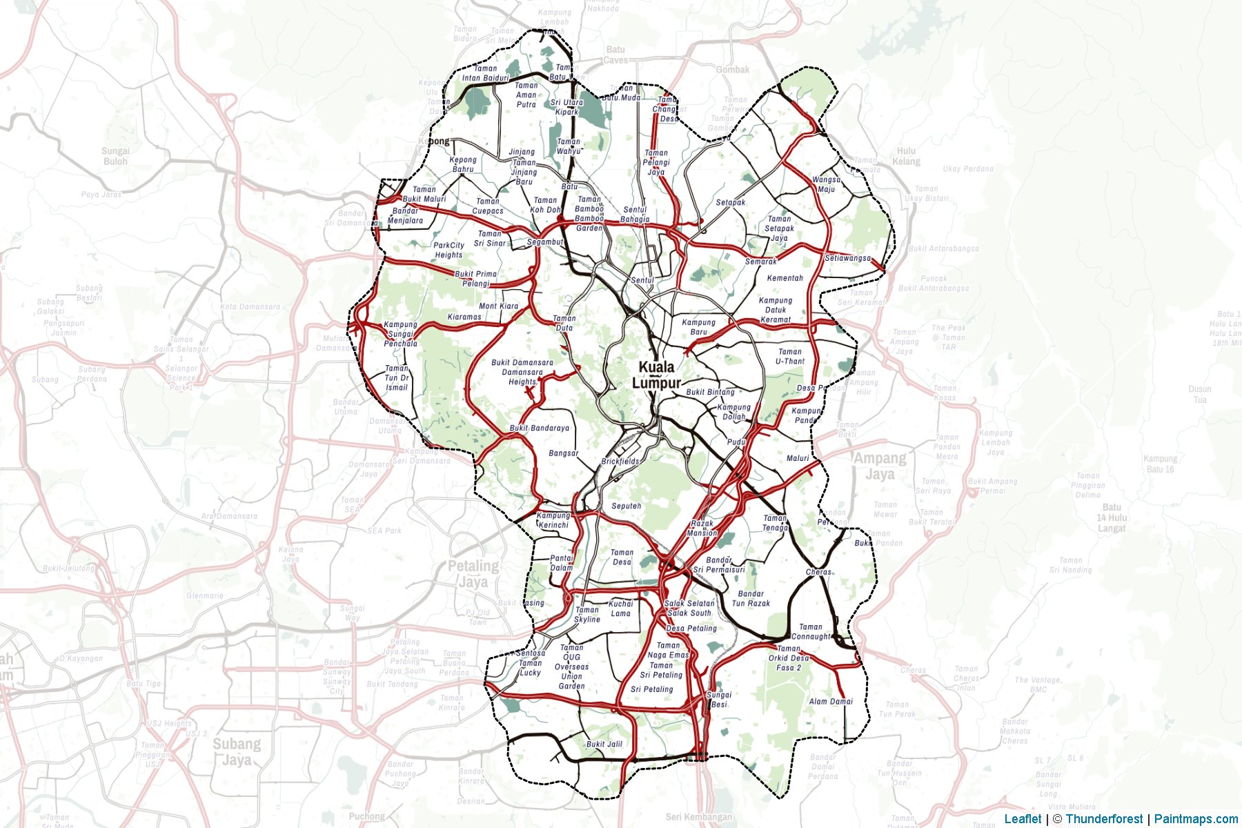 Kuala Lumpur (Malaysia) Map Cropping Samples-2