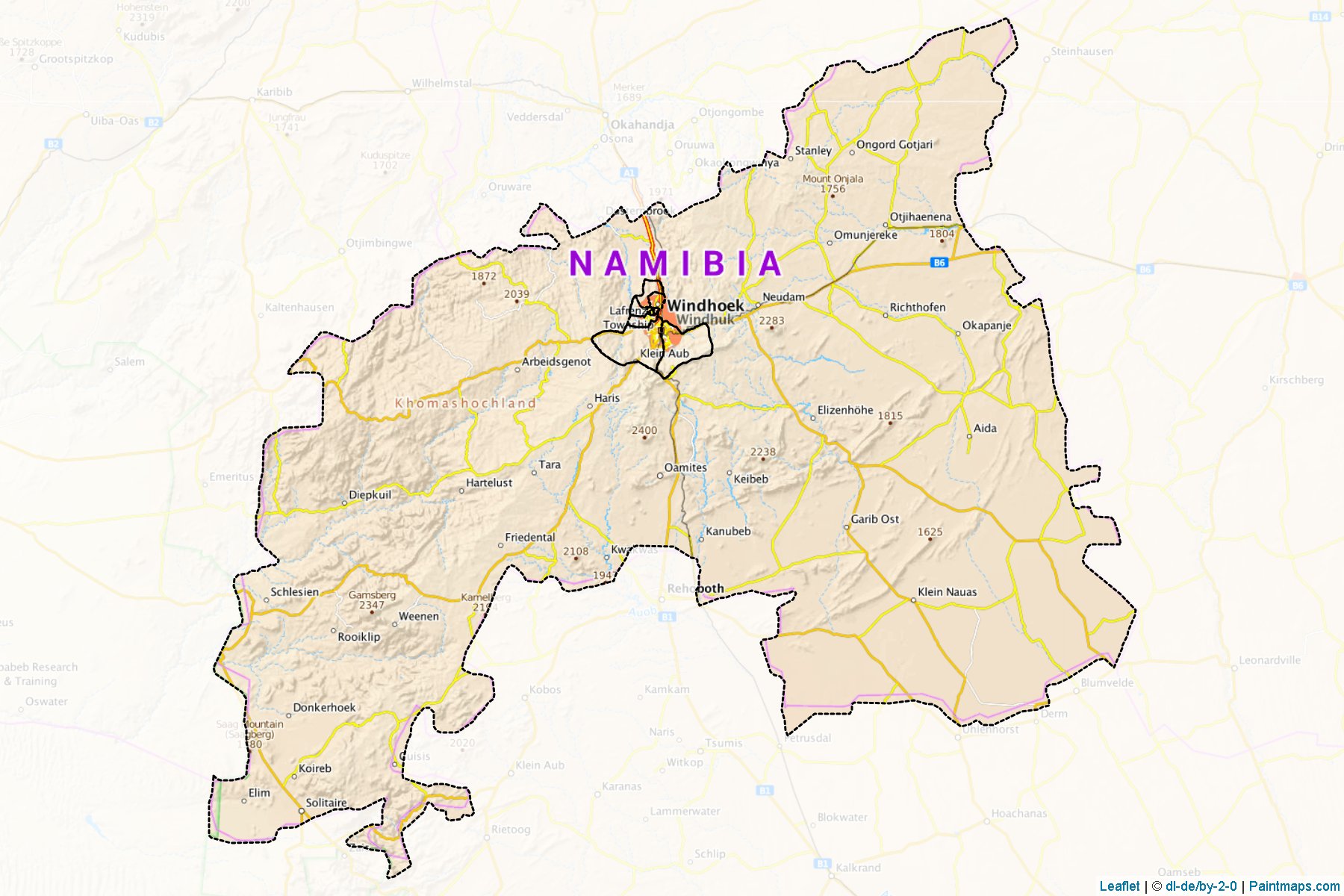 Khomas (Namibia) Map Cropping Samples-1