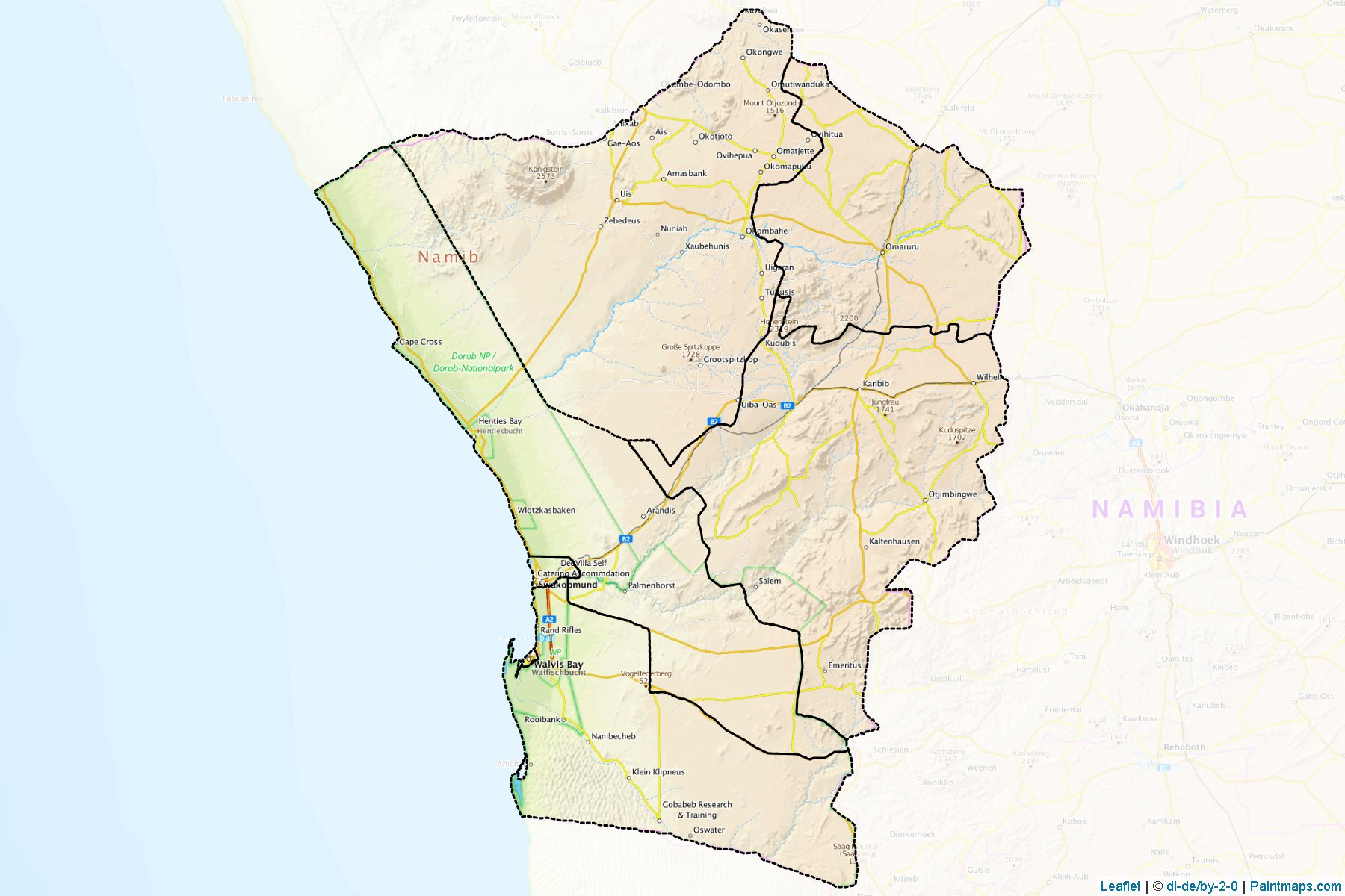 Muestras de recorte de mapas Erongo (Namibia)-1