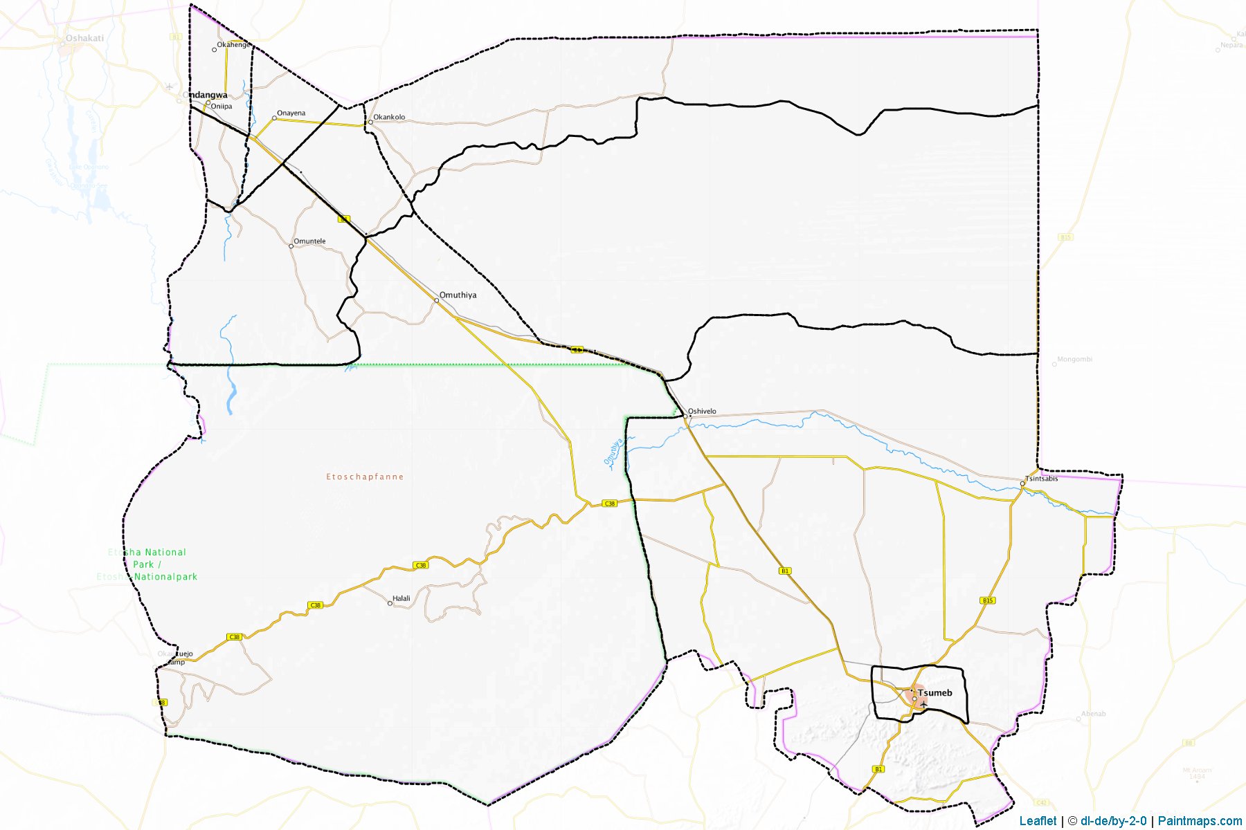 Muestras de recorte de mapas Oshikoto (Namibia)-1