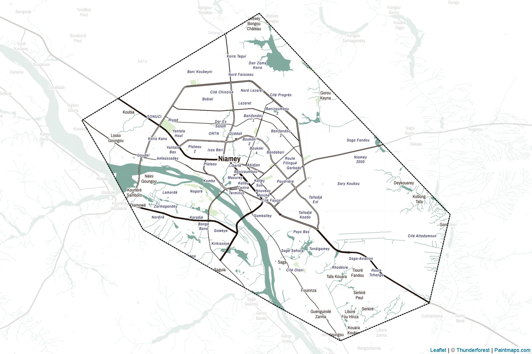 Muestras de recorte de mapas Niamey (Níger)-2