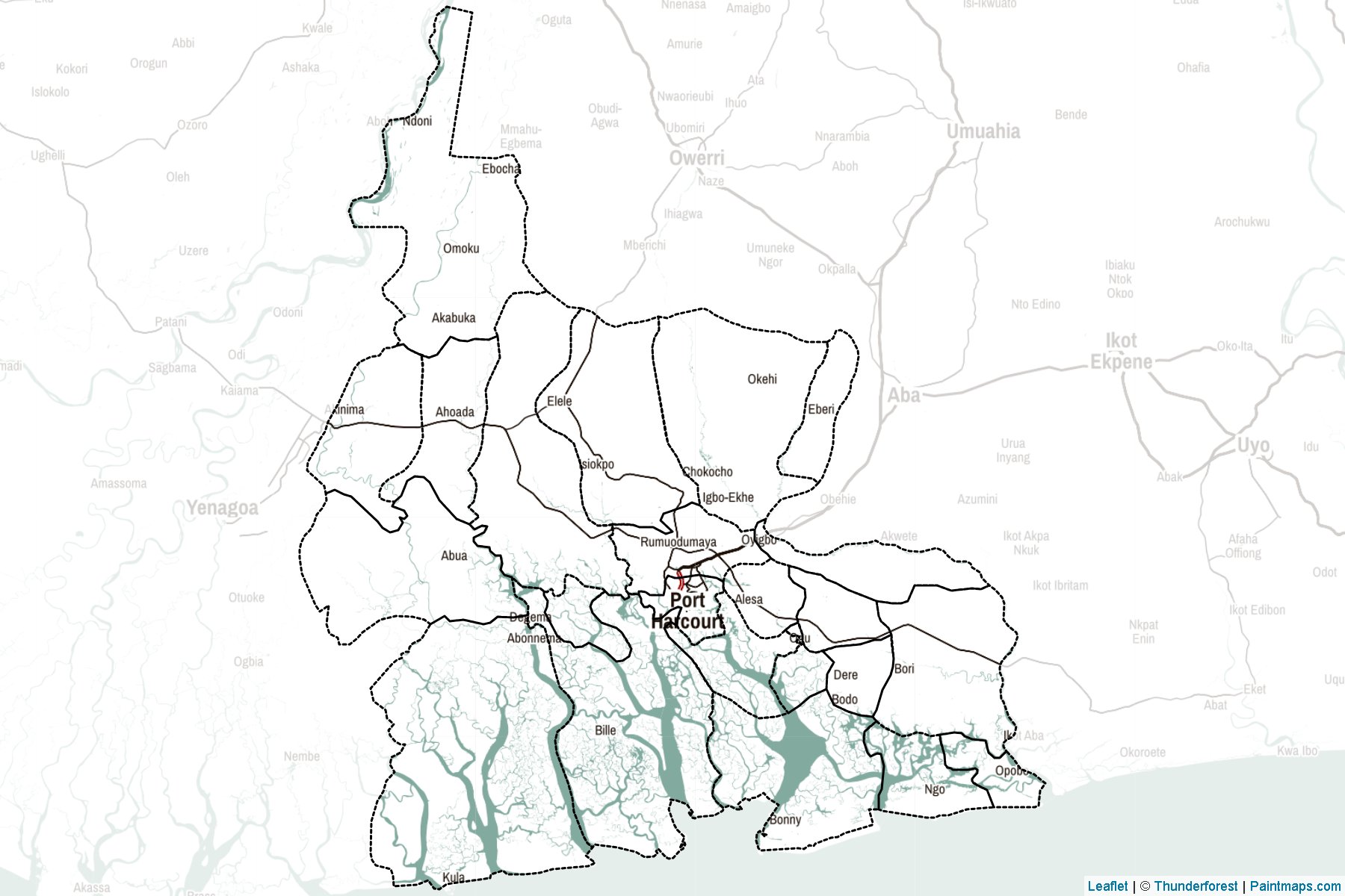 Muestras de recorte de mapas Rivers (Nigeria)-2