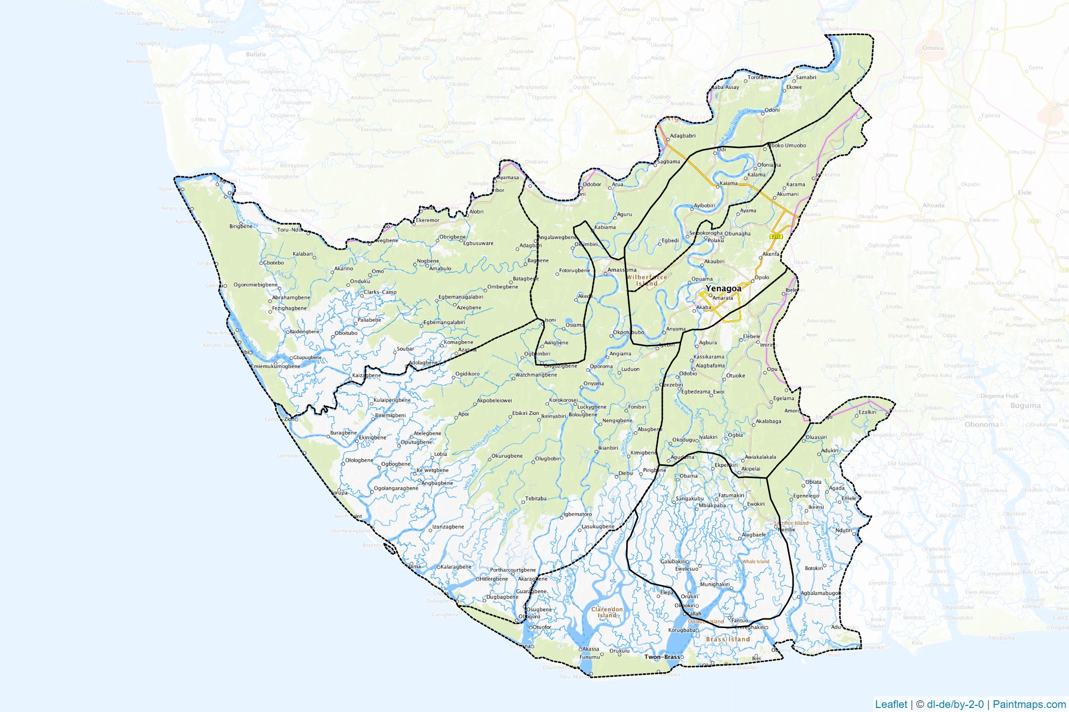 Muestras de recorte de mapas Bayelsa (Nigeria)-1