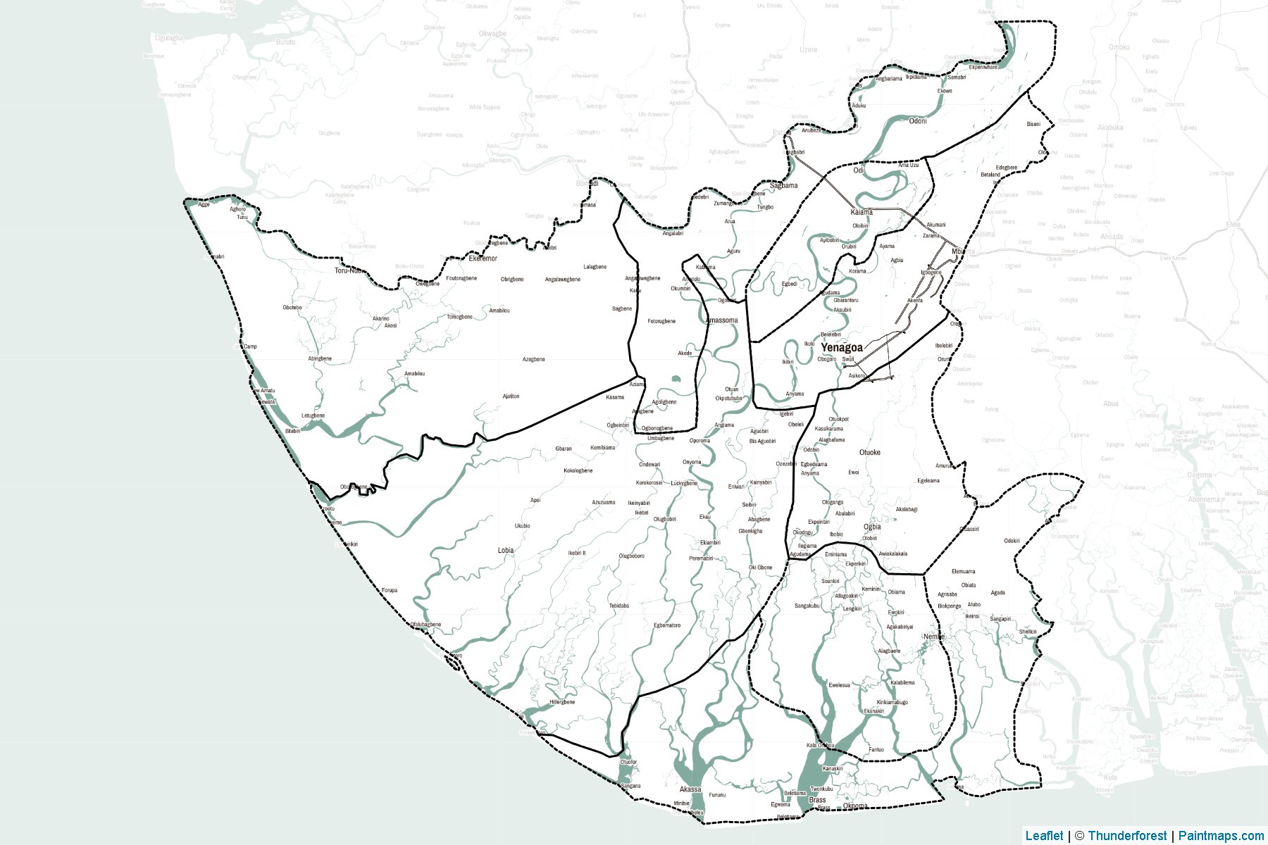 Muestras de recorte de mapas Bayelsa (Nigeria)-2