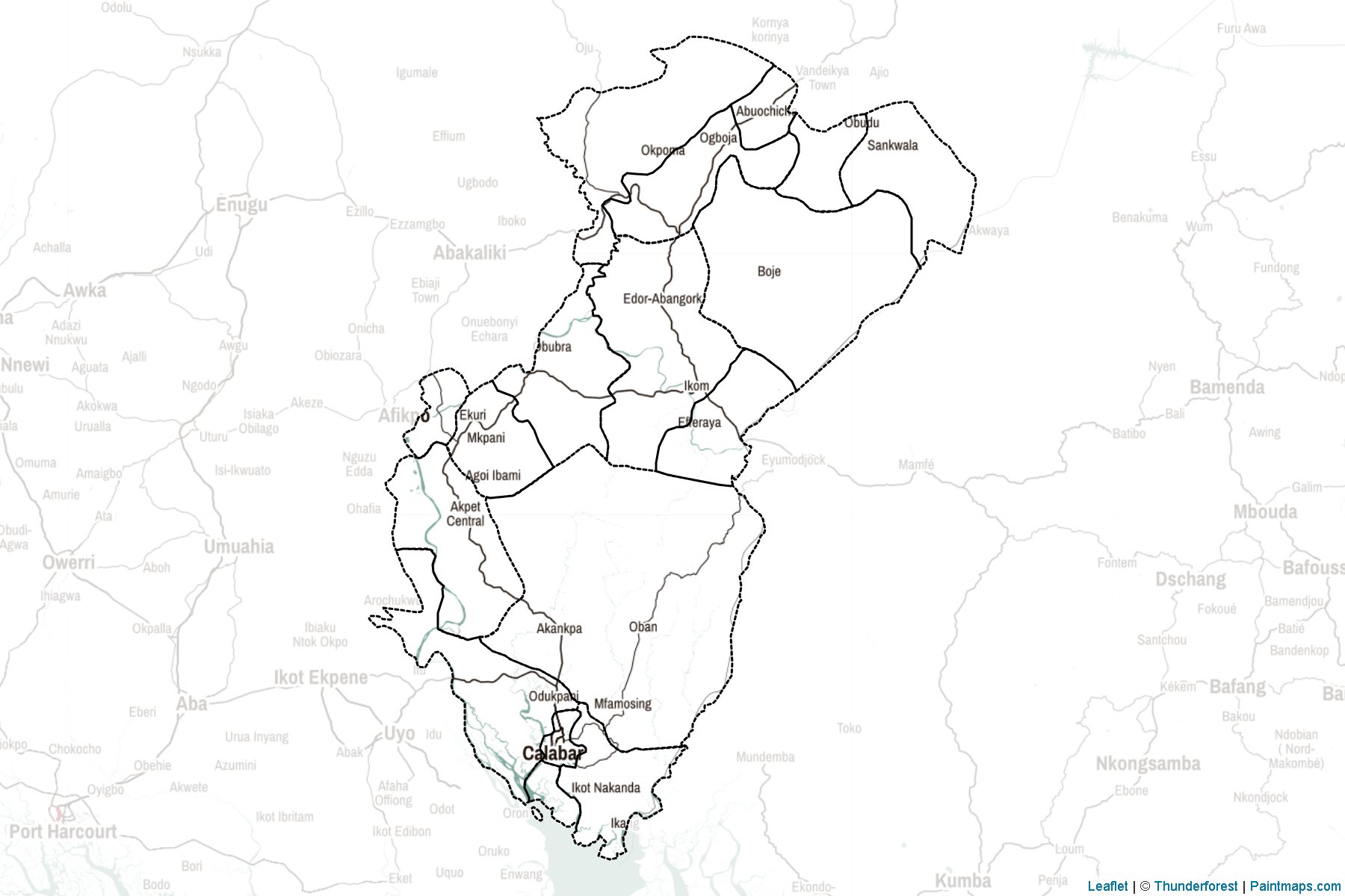 Muestras de recorte de mapas Cross River (Nigeria)-2