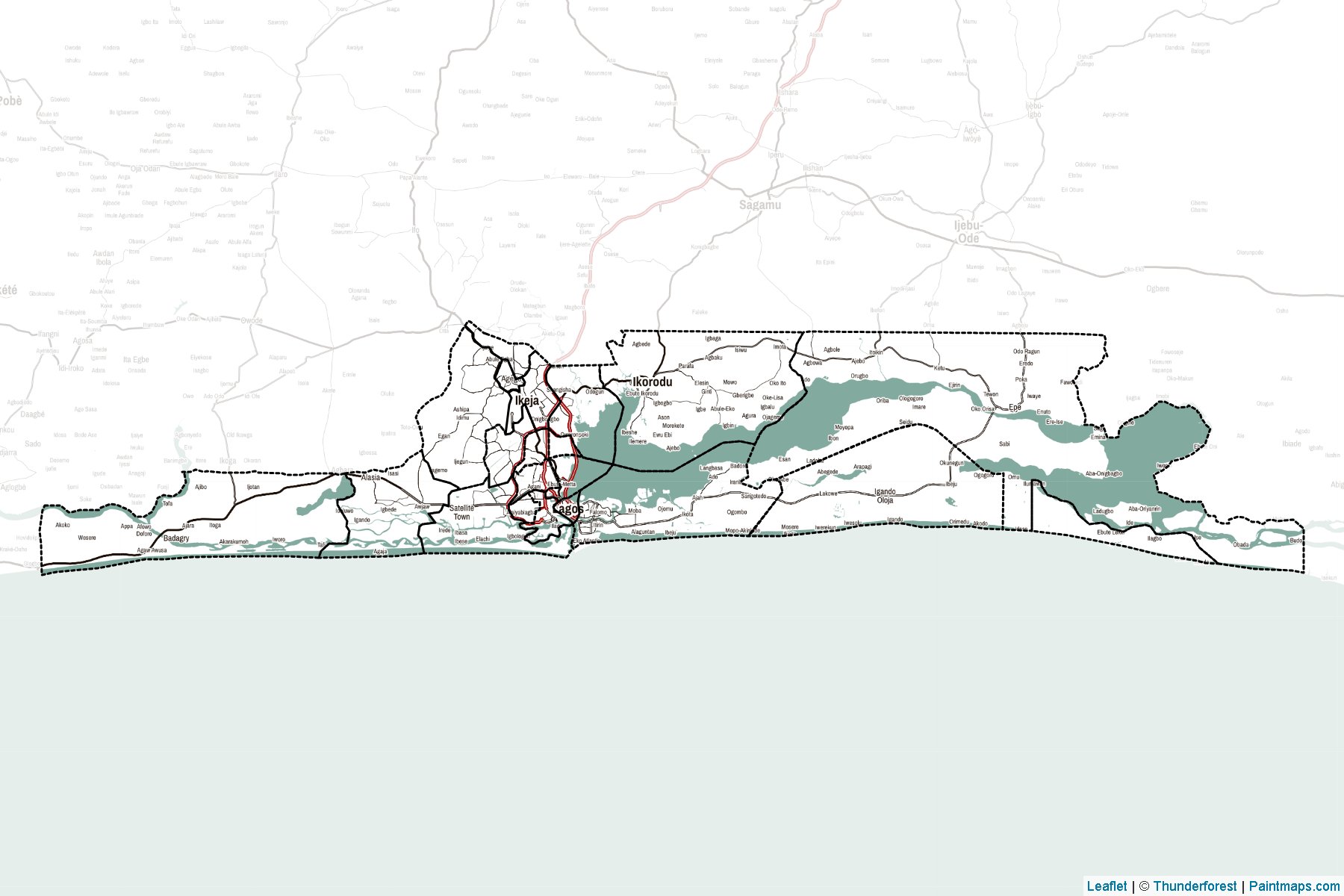 Muestras de recorte de mapas Lagos (Nigeria)-2