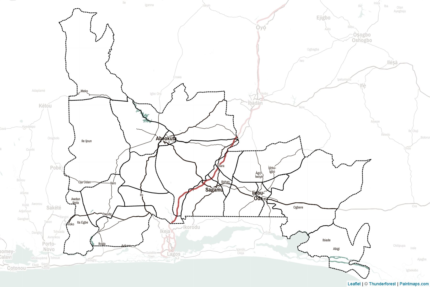 Ogun Eyaleti (Nijerya) Haritası Örnekleri-2