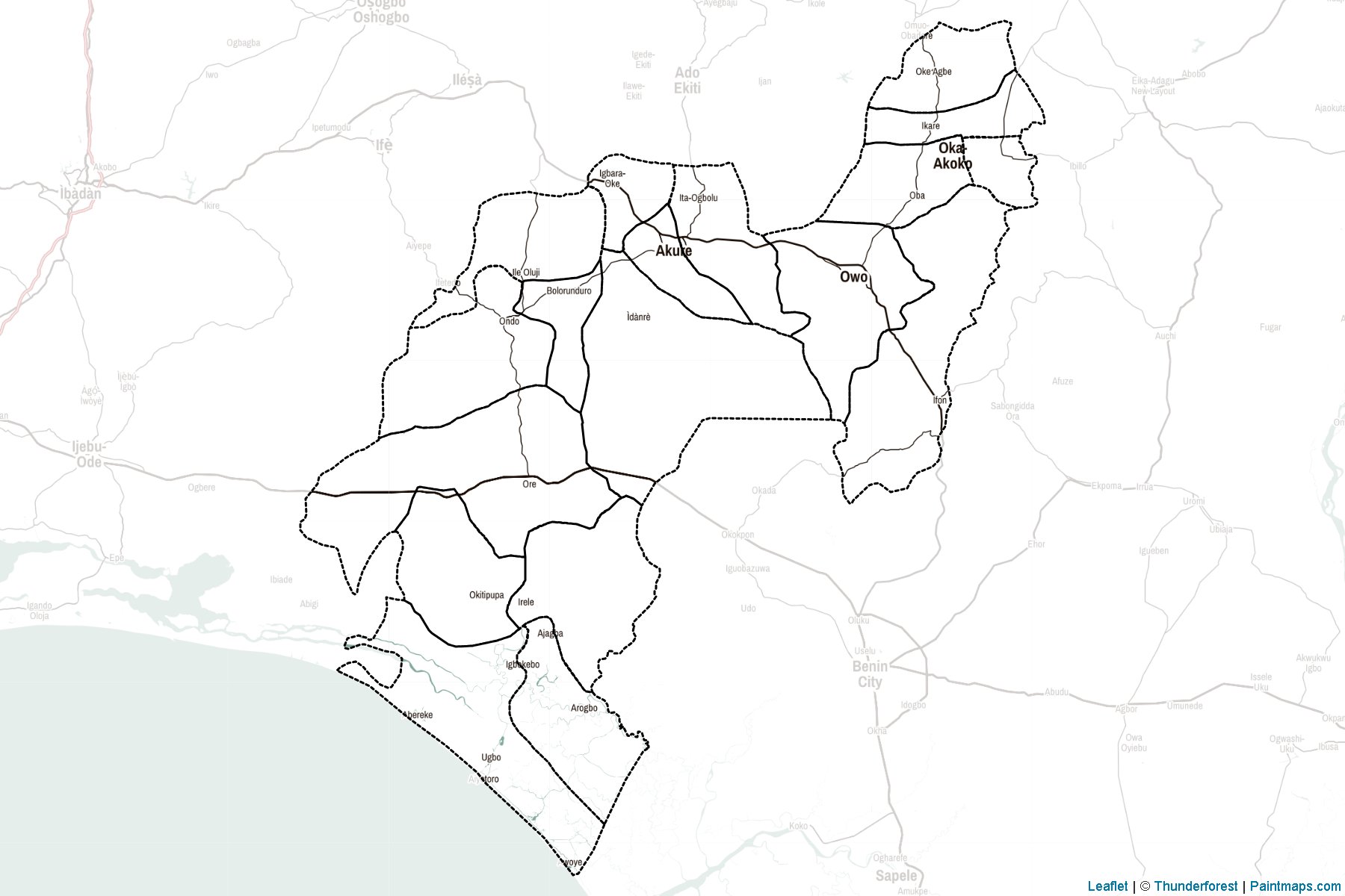 Muestras de recorte de mapas Ondo (Nigeria)-2