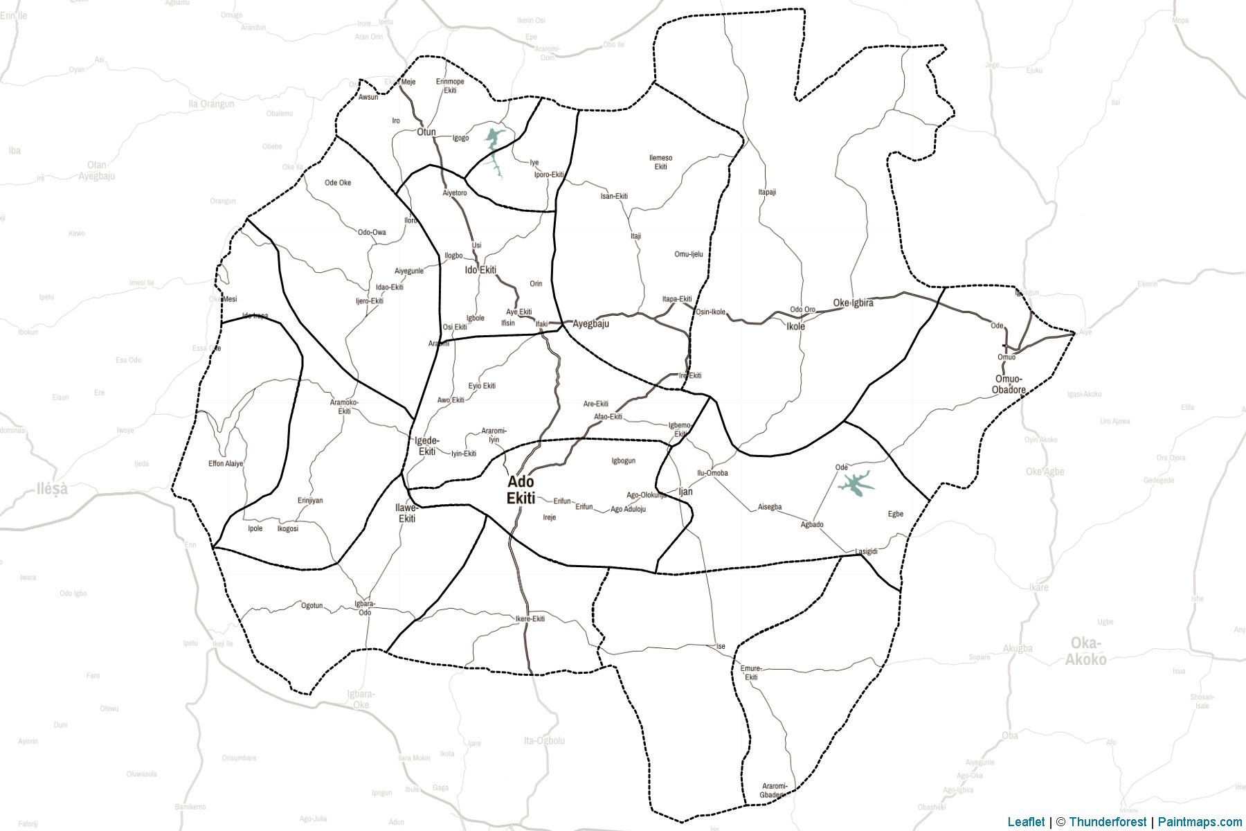 Ekiti Eyaleti (Nijerya) Haritası Örnekleri-2