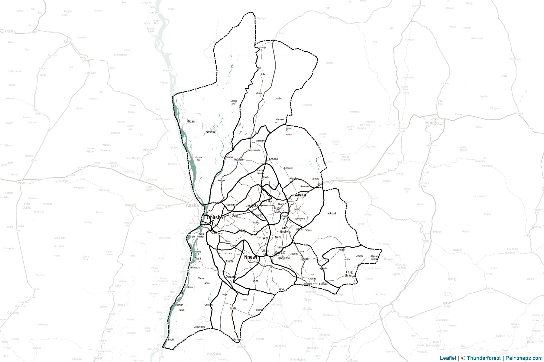 Muestras de recorte de mapas Anambra (Nigeria)-2