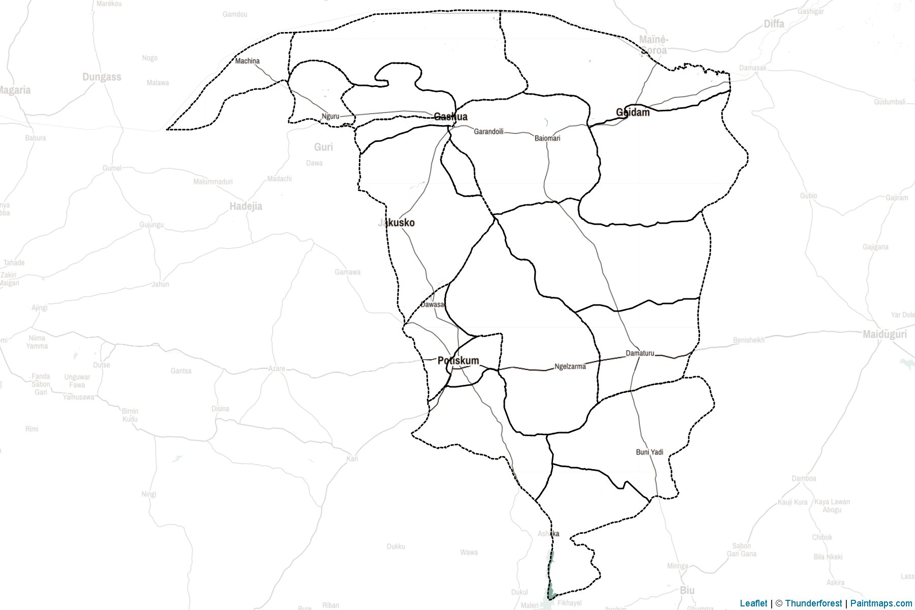 Muestras de recorte de mapas Yobe (Nigeria)-2