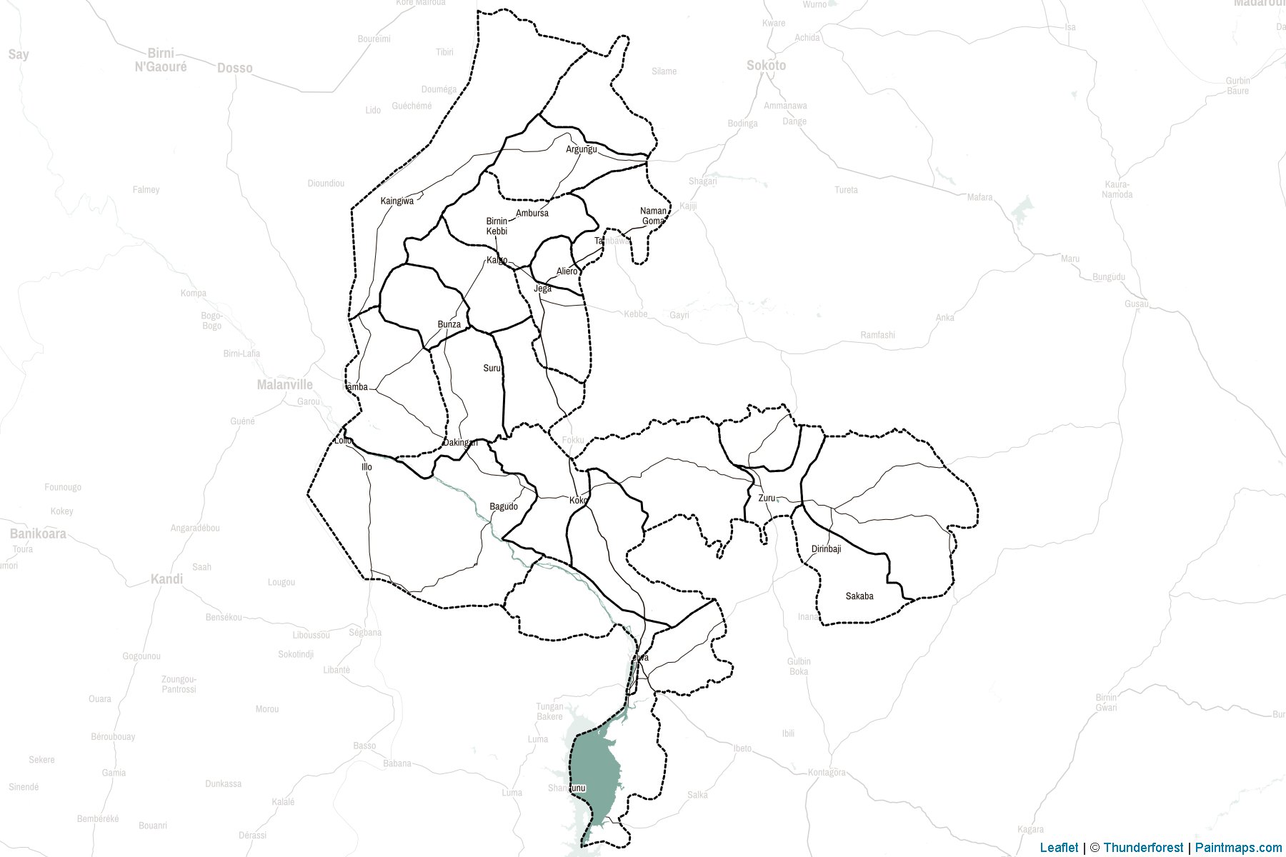 Kebbi Eyaleti (Nijerya) Haritası Örnekleri-2