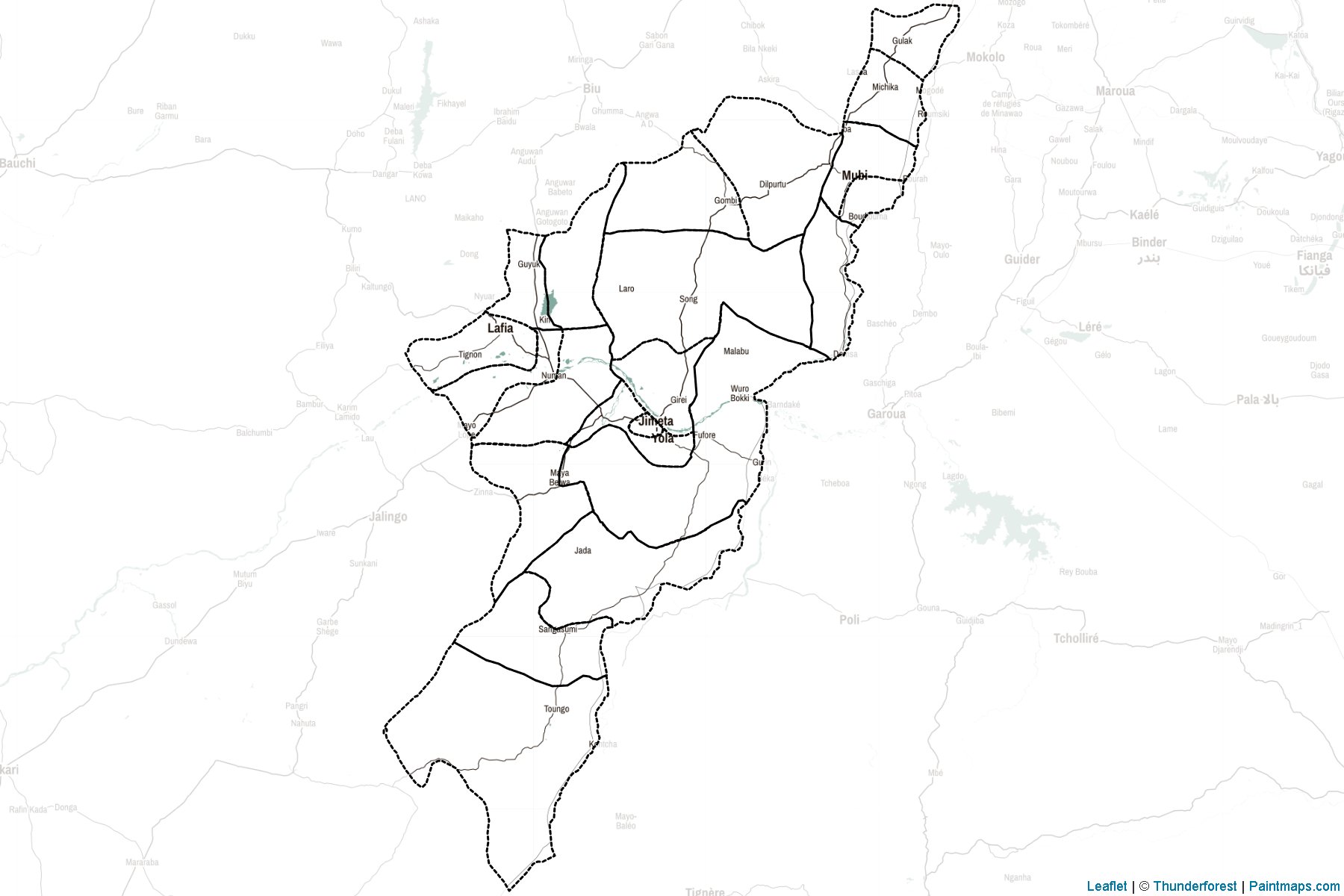 Adamawa (Nigeria) Map Cropping Samples-2