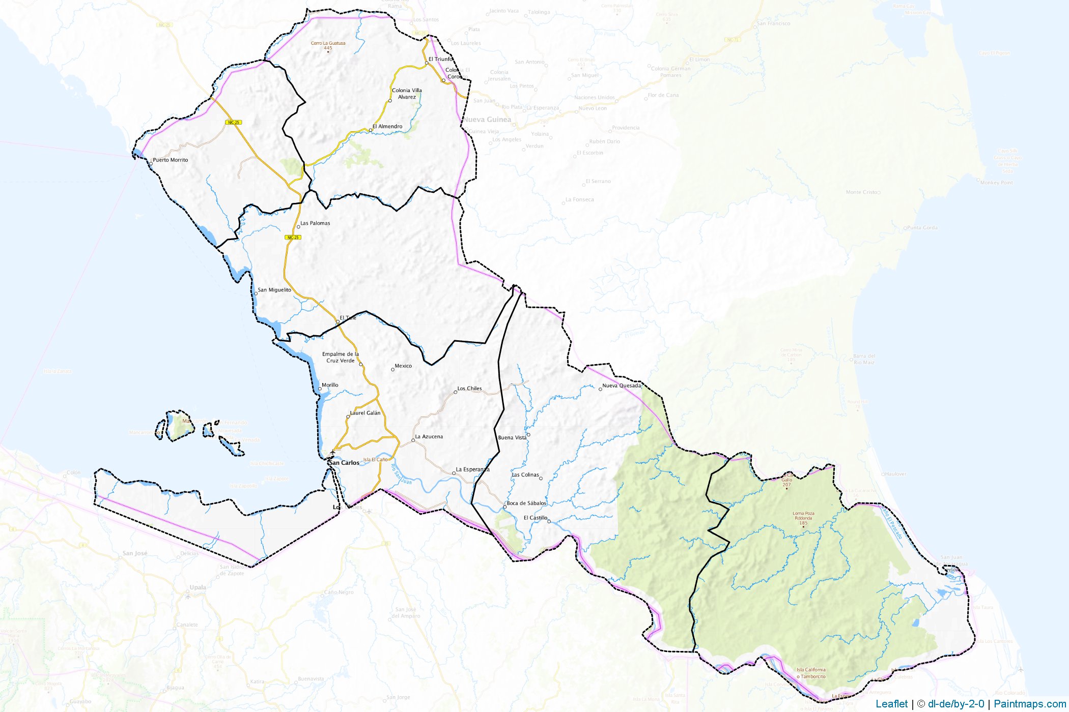 Muestras de recorte de mapas Rio San Juan (Nicaragua)-1