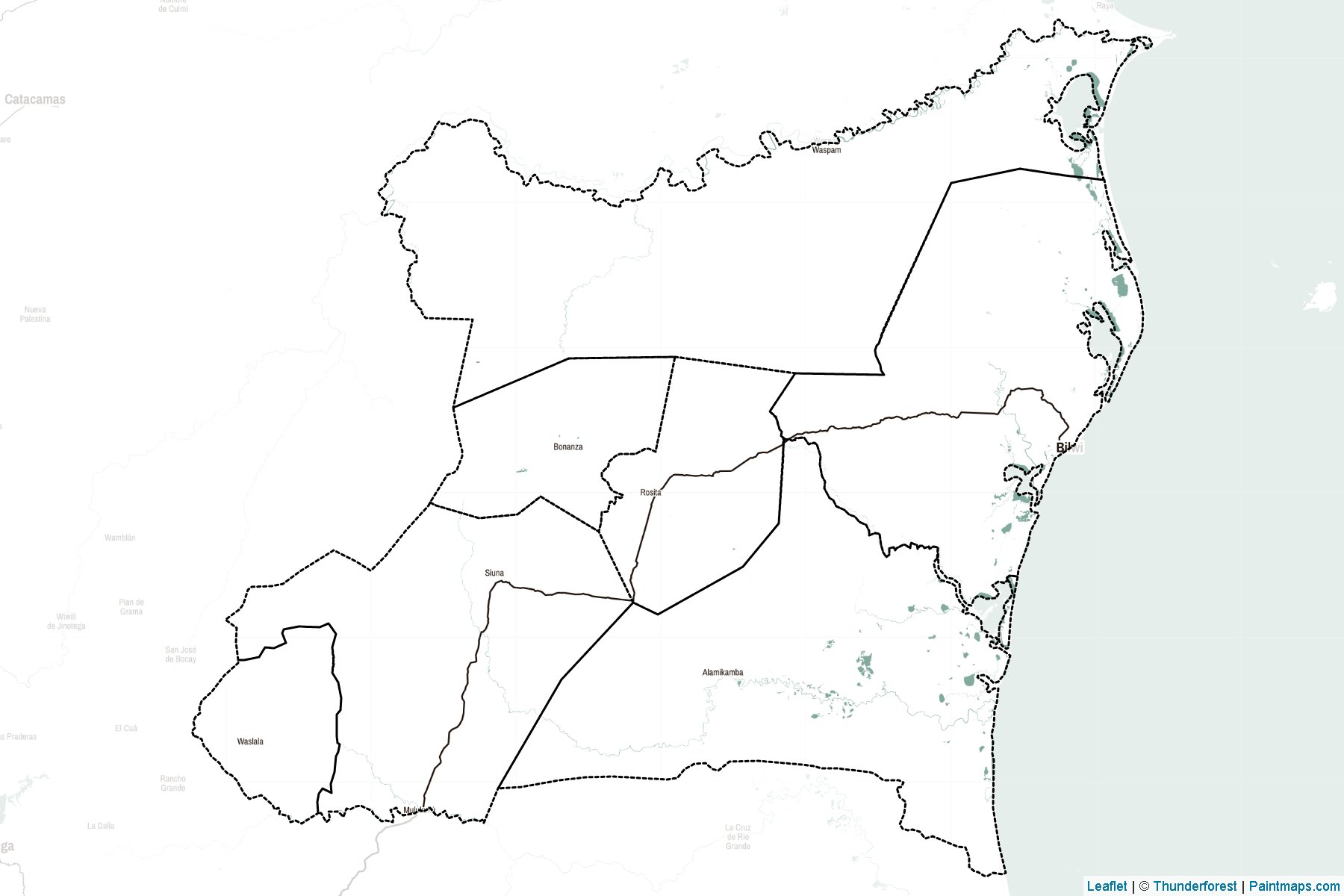 Región Autónoma del Caribe Norte (Nicaragua) Map Cropping Samples-2