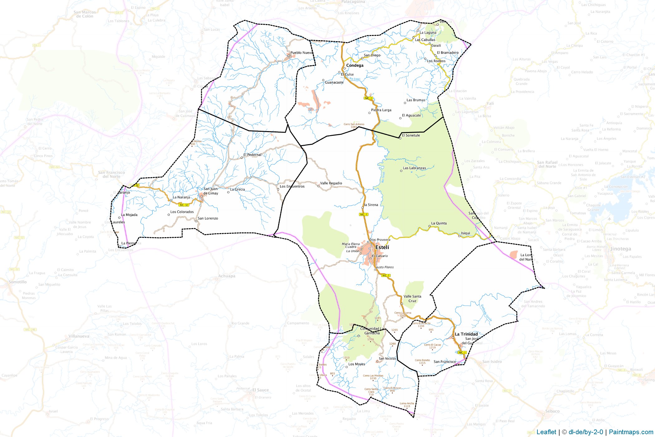 Muestras de recorte de mapas Estelí (Nicaragua)-1