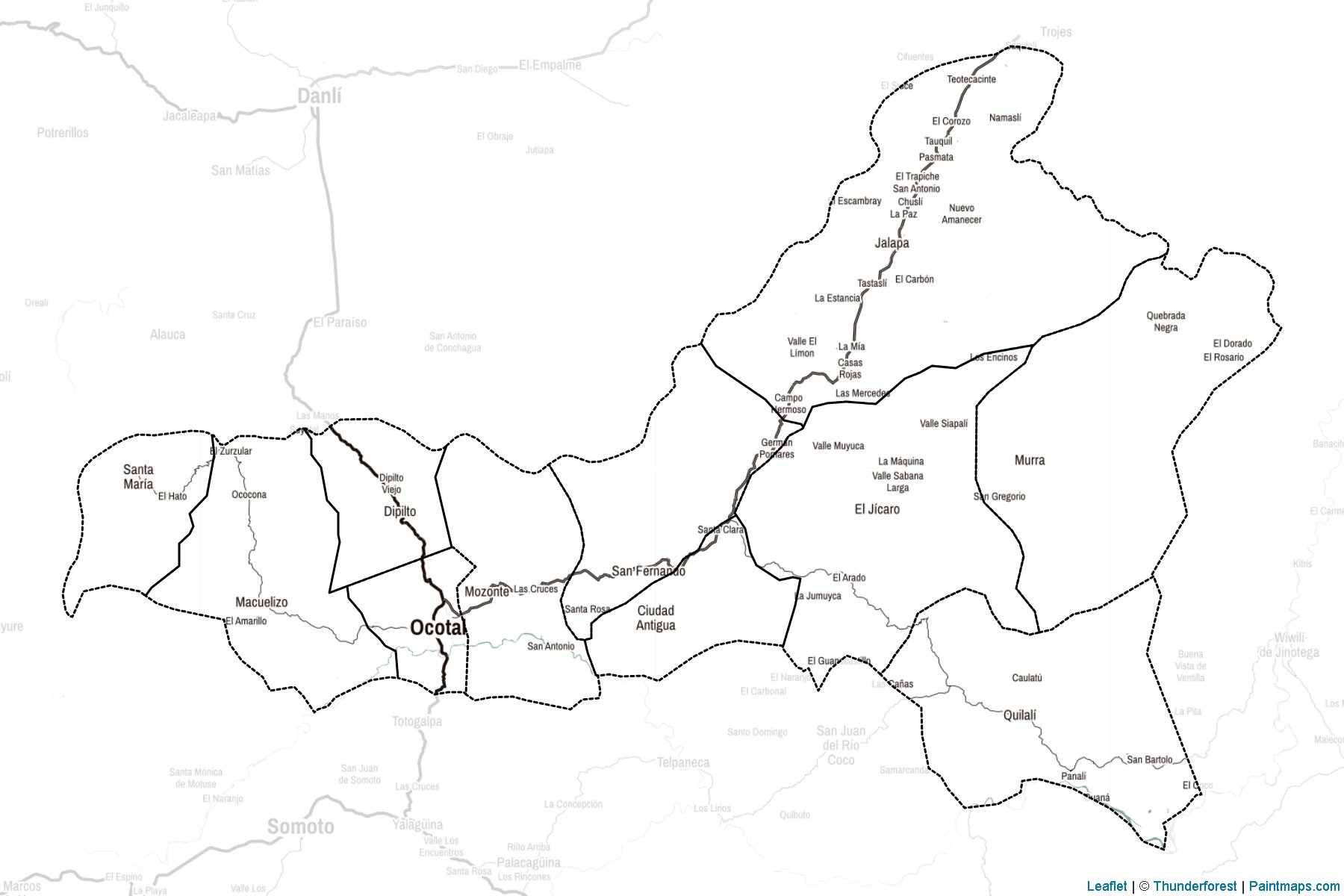 Muestras de recorte de mapas Nueva Segovia (Nicaragua)-2