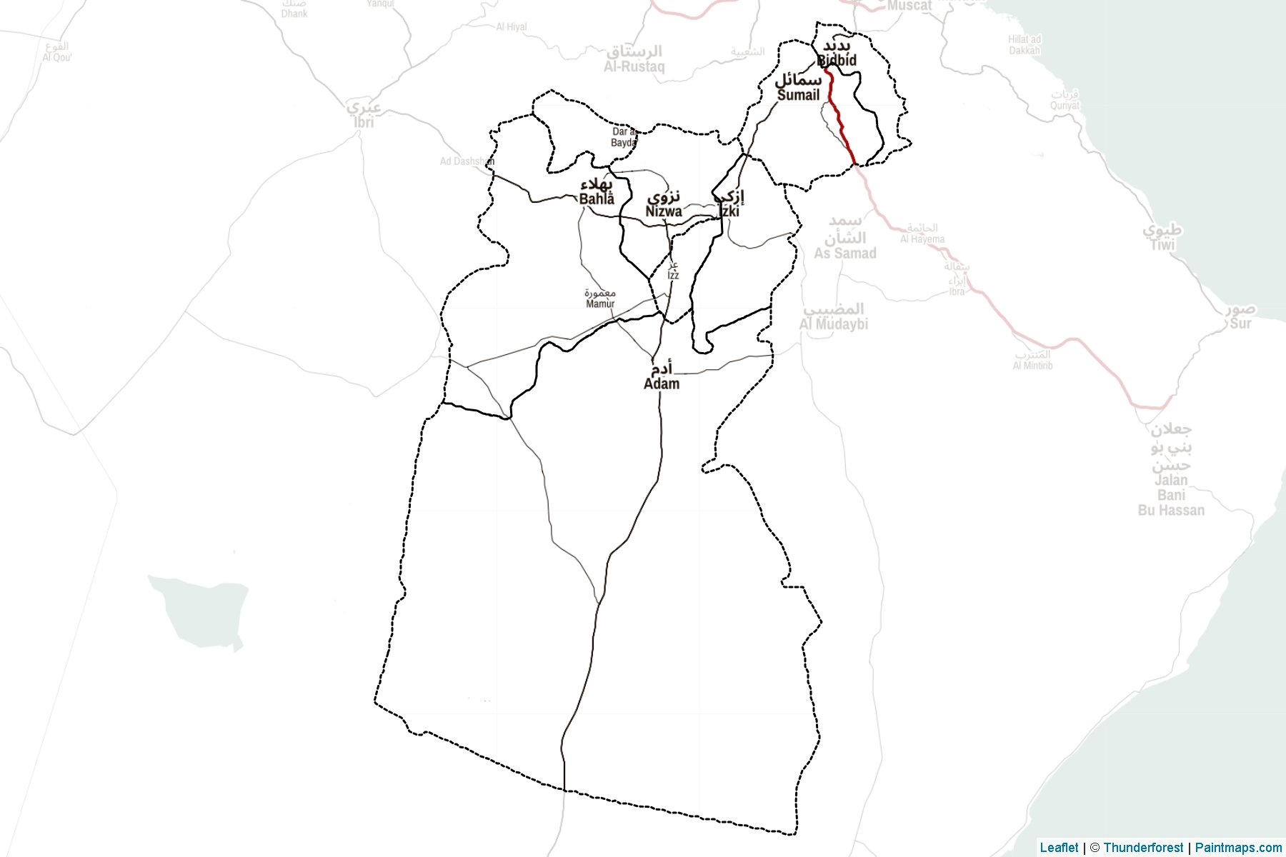 Muestras de recorte de mapas Ad Dakhliyah (Omán)-2