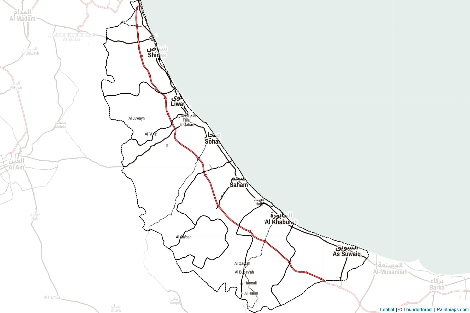 Al Batinah Güney Yönetimi (Umman) Haritası Örnekleri-2