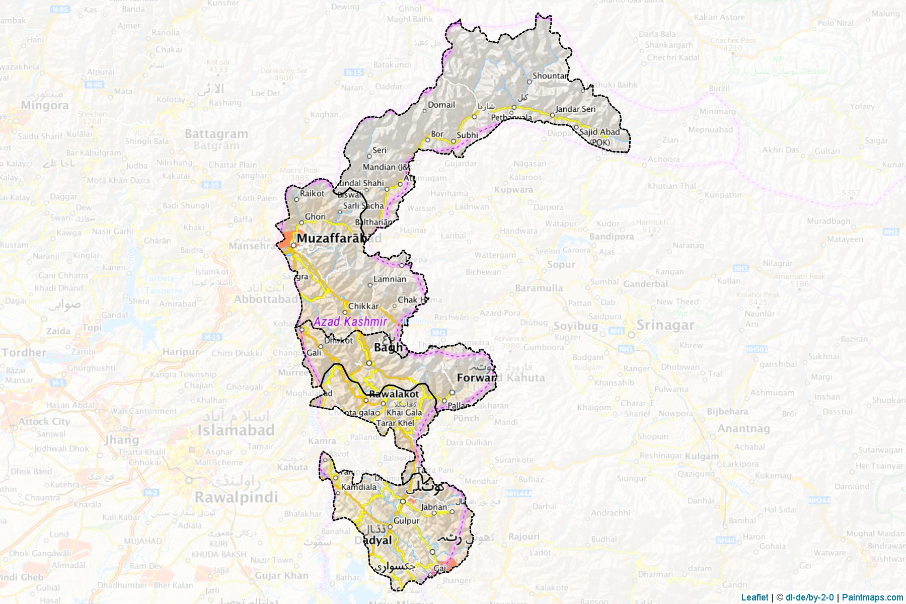 Azad Kashmir (Pakistan) Map Cropping Samples-1