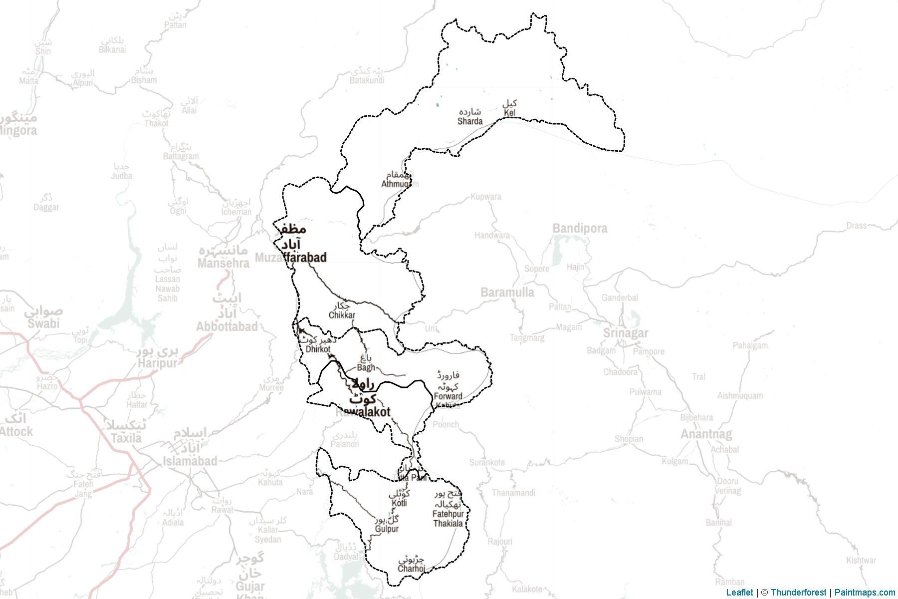 Azad Kashmir (Pakistan) Map Cropping Samples-2