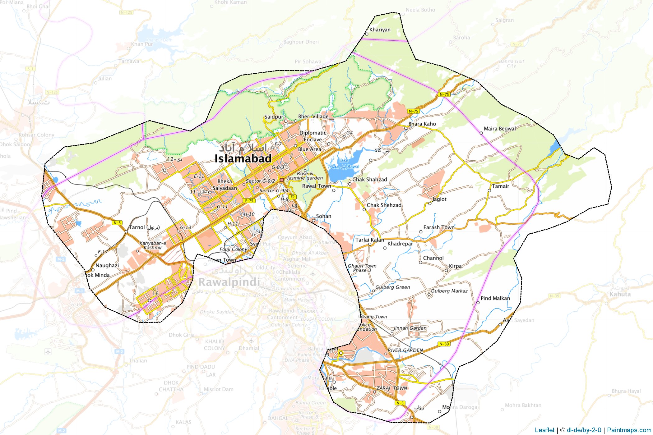 Islamabad (Pakistan) Map Cropping Samples-1