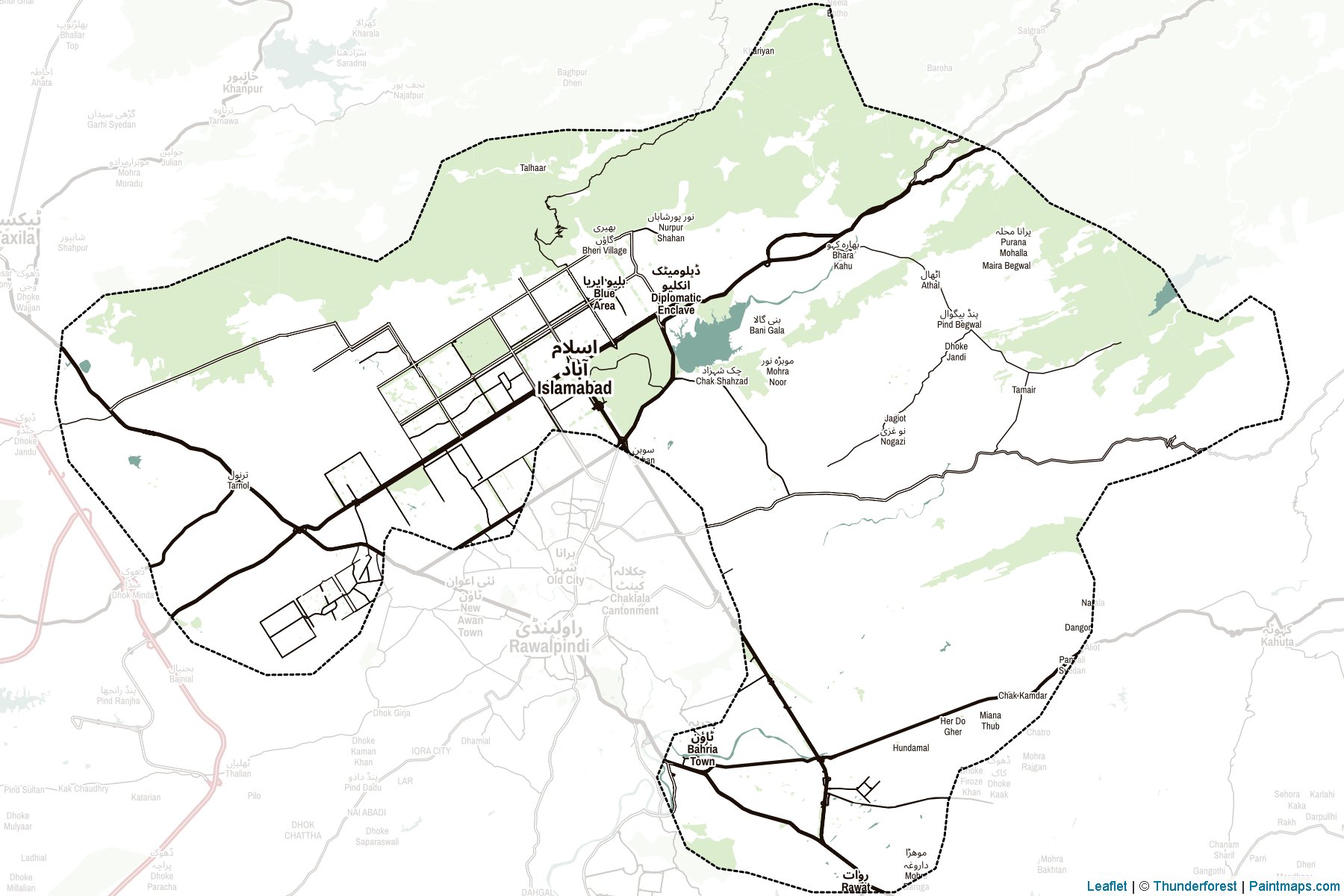 Islamabad (Pakistan) Map Cropping Samples-2