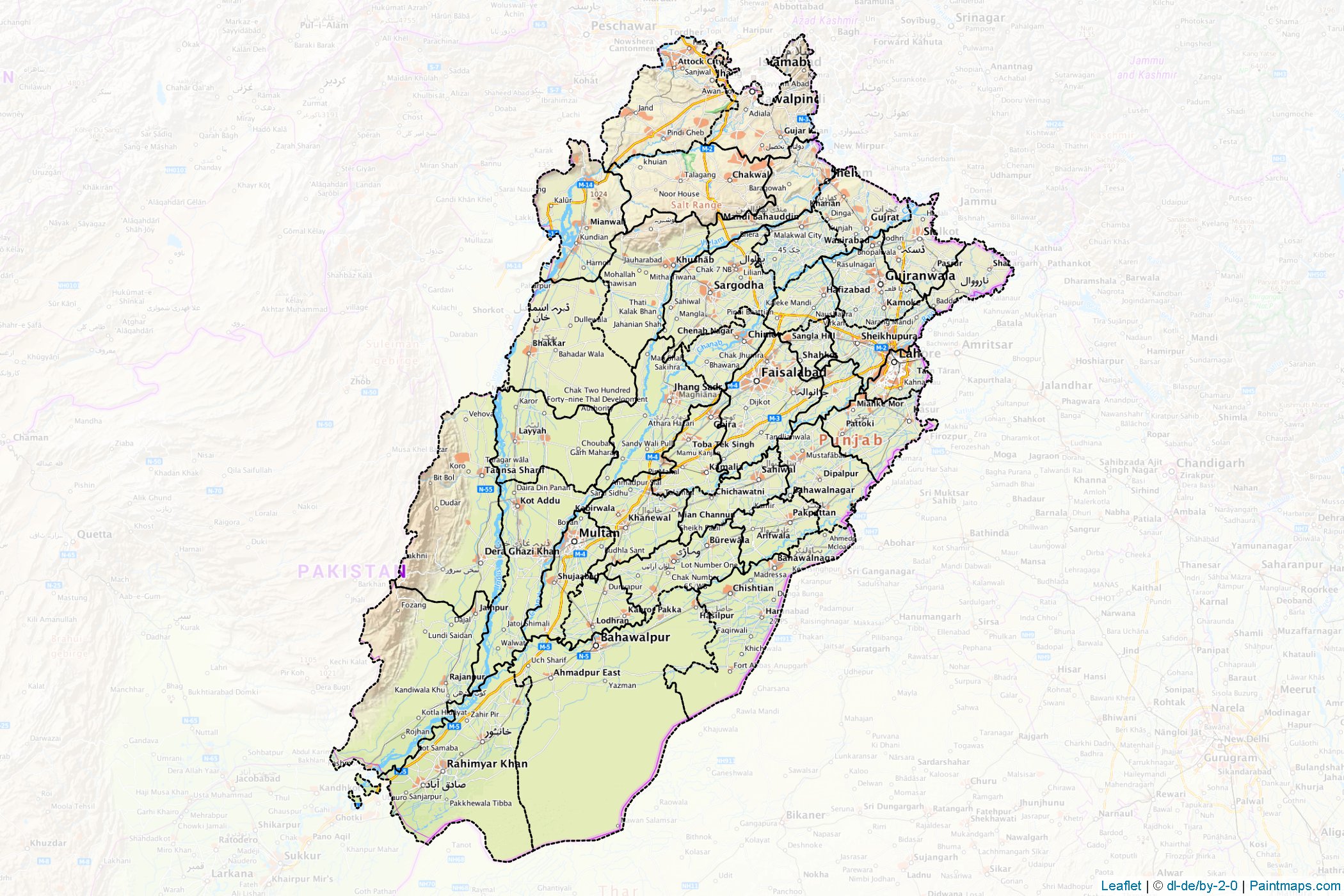 Punjab (Pakistan) Map Cropping Samples-1