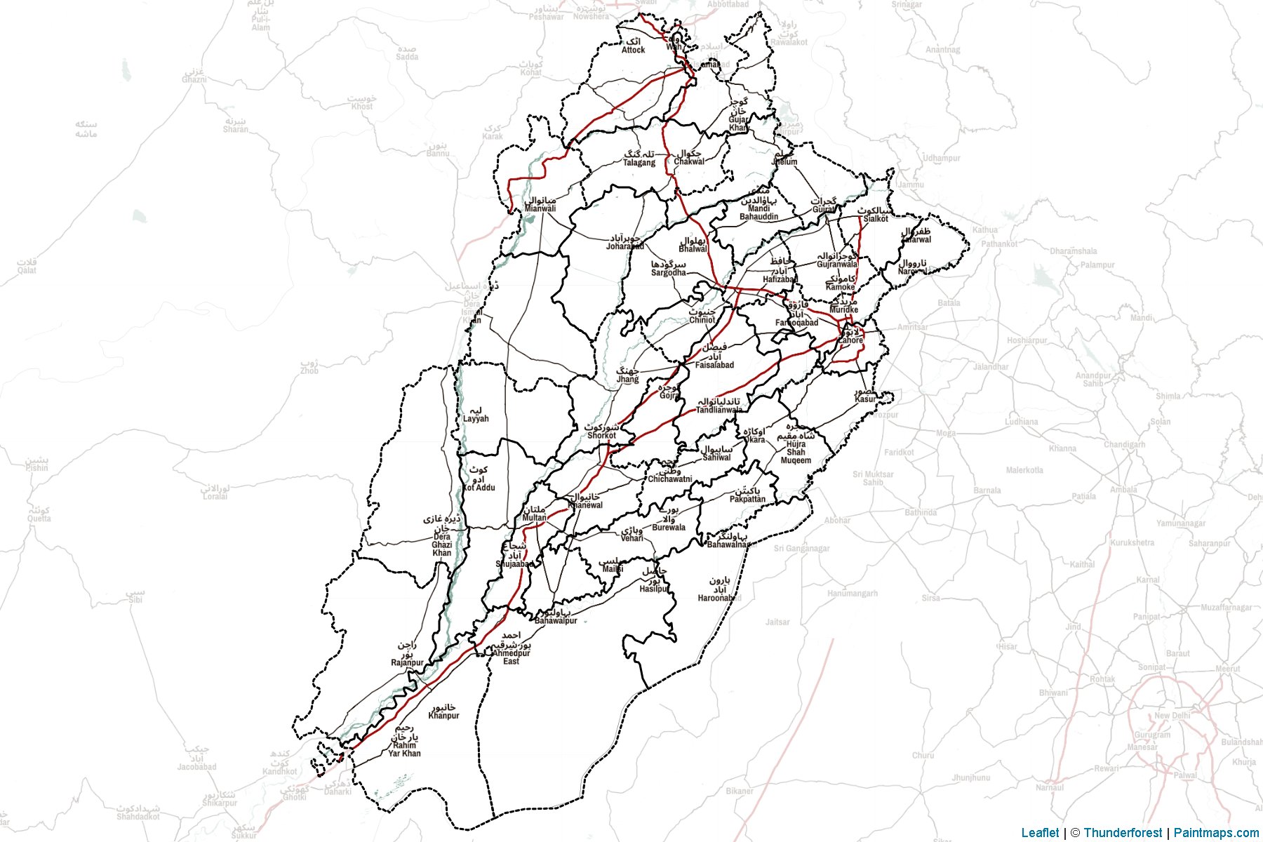 Punjab (Pakistan) Map Cropping Samples-2