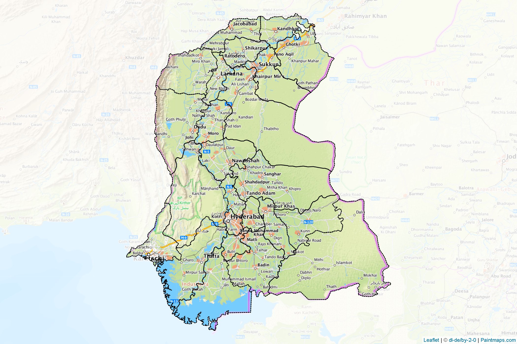 Sindh (Pakistan) Map Cropping Samples-1