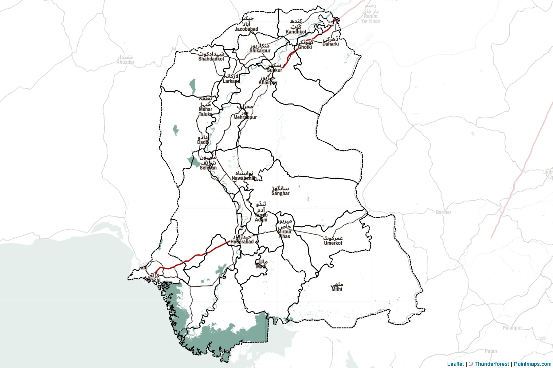 Sindh (Pakistan) Map Cropping Samples-2