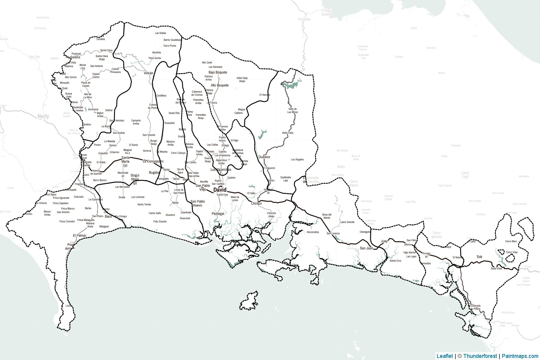 Muestras de recorte de mapas Chiriquí (Panamá)-2