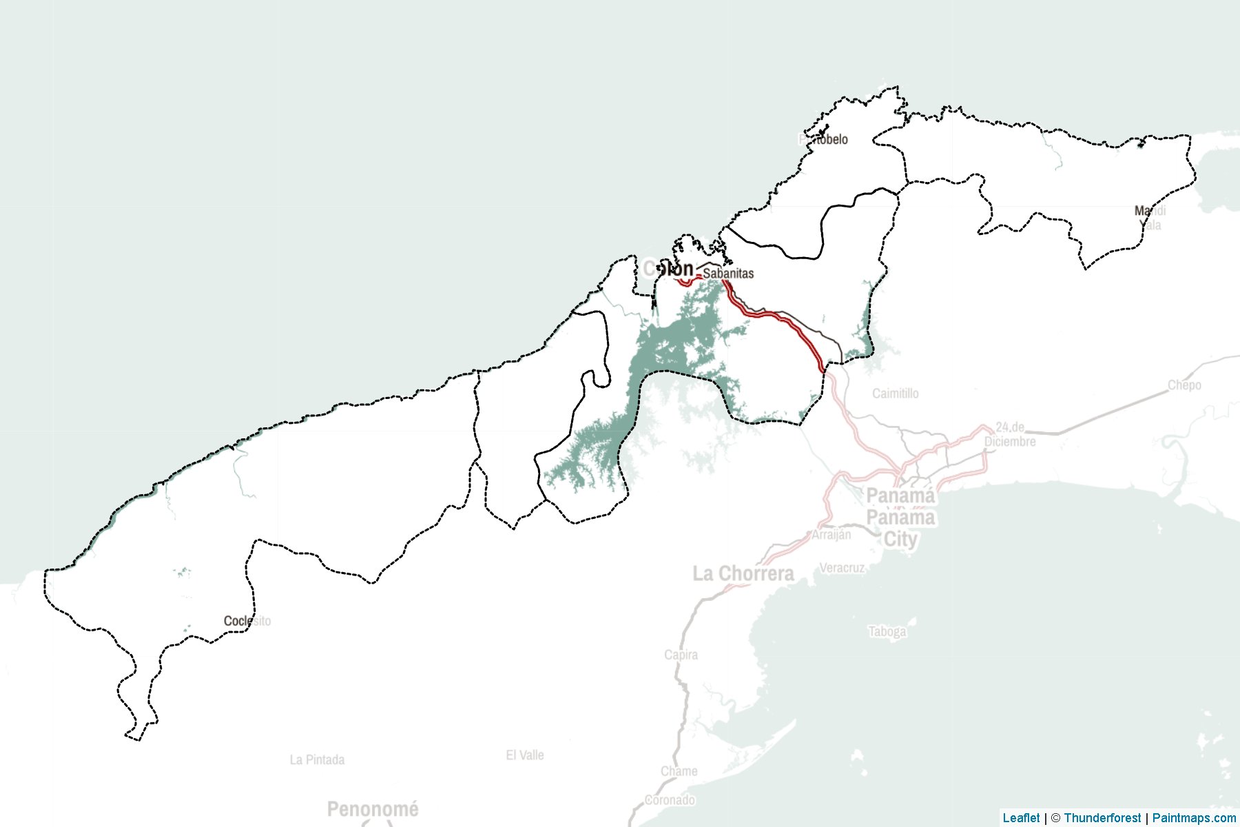 Muestras de recorte de mapas Colón (Panamá)-2