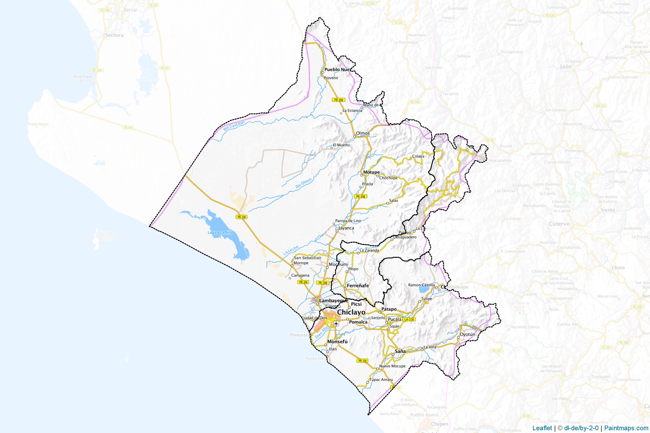 Muestras de recorte de mapas Lambayeque (Perú)-1