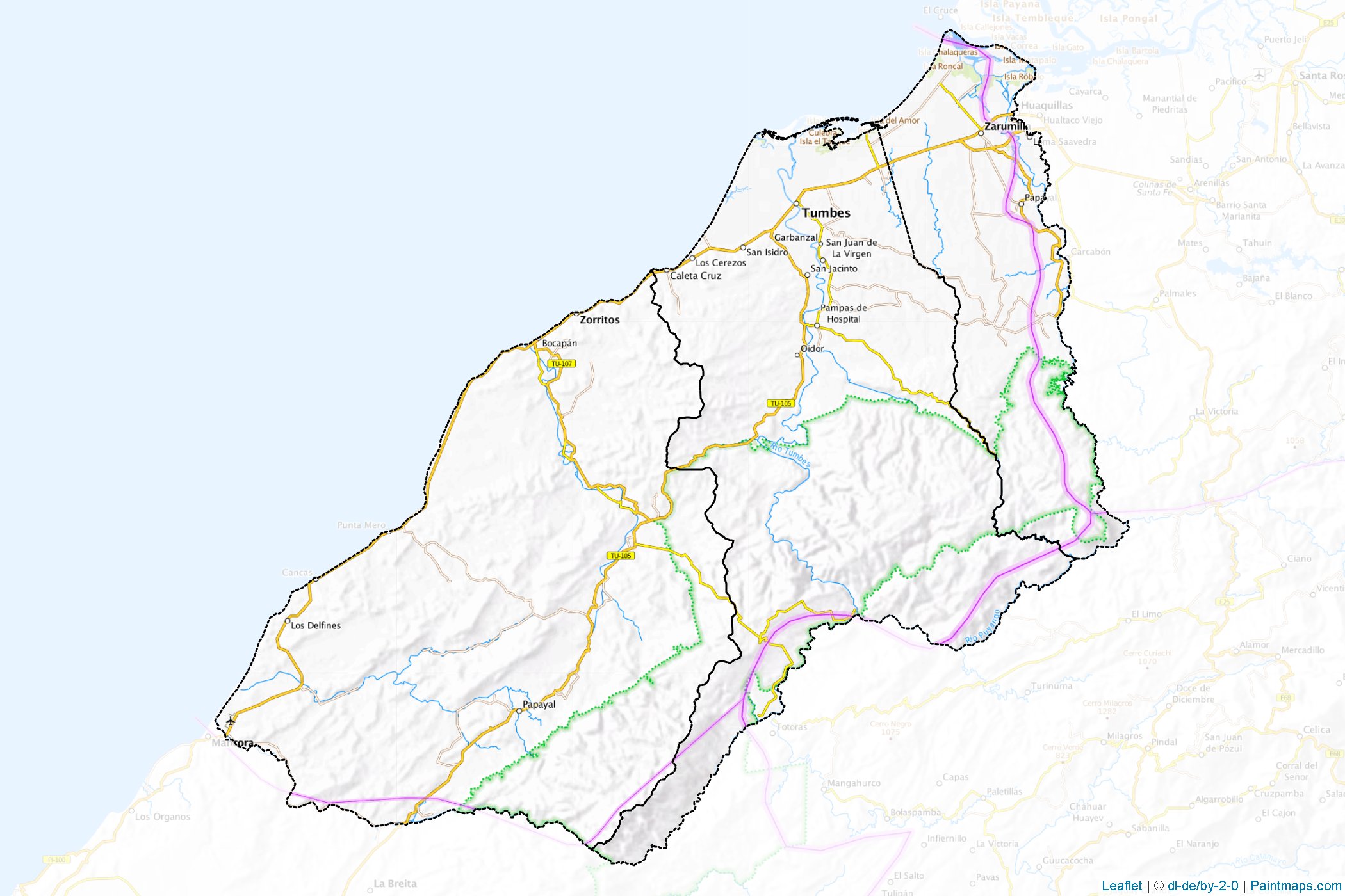 Tumbes (Peru) Map Cropping Samples-1