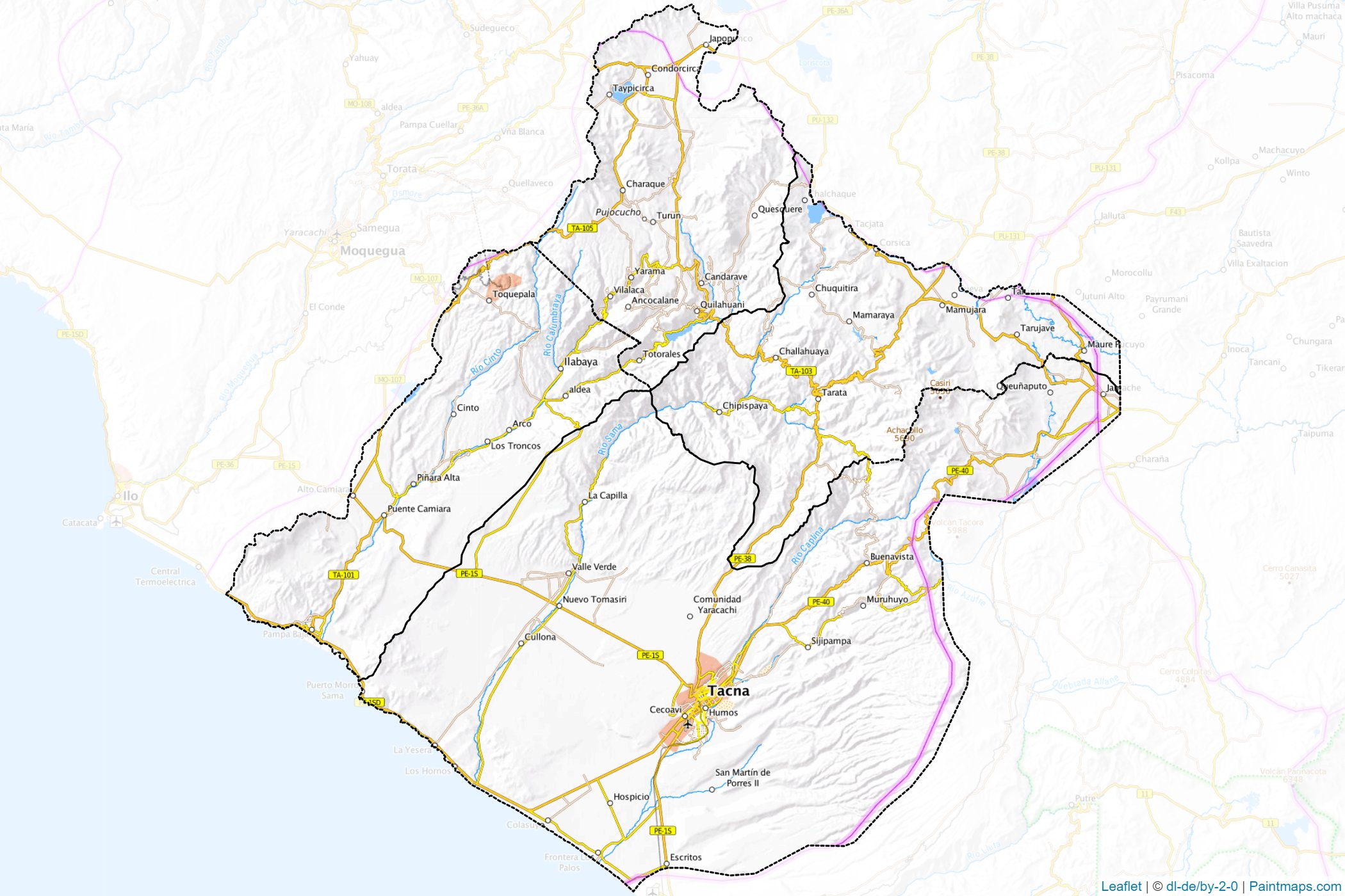 Tacna (Peru) Map Cropping Samples-1