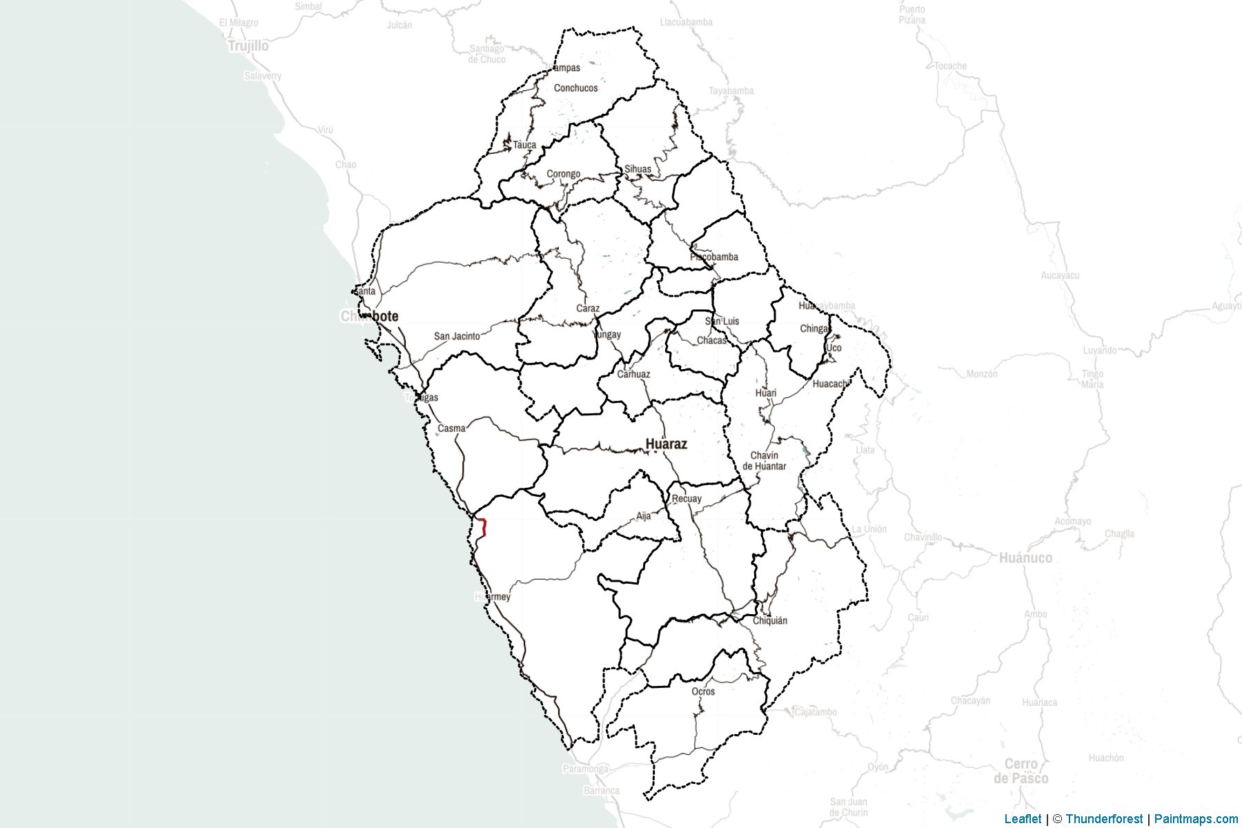 Muestras de recorte de mapas Ancash (Perú)-2