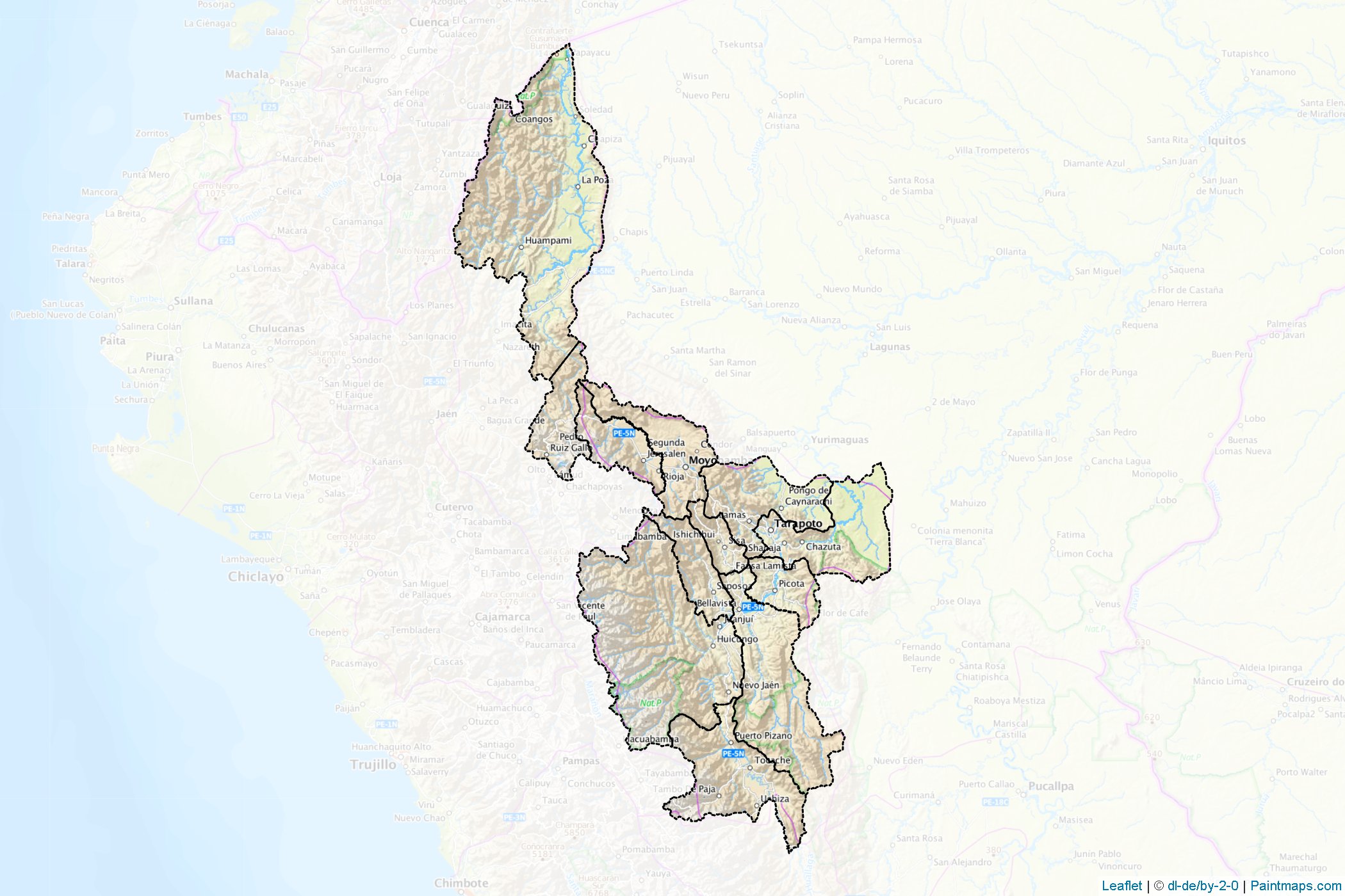 Muestras de recorte de mapas San Martin (Perú)-1