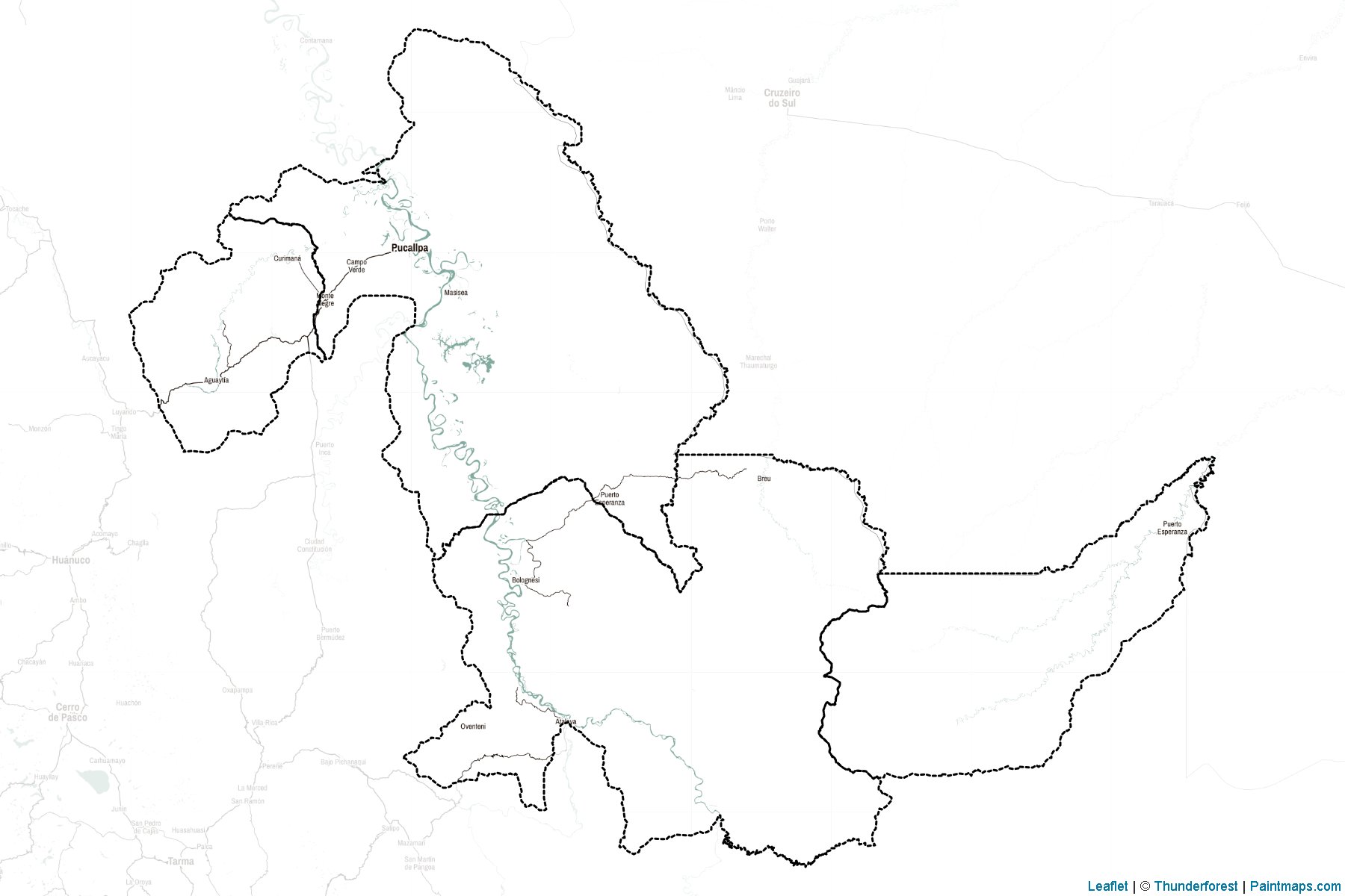 Muestras de recorte de mapas Ucayali (Perú)-2