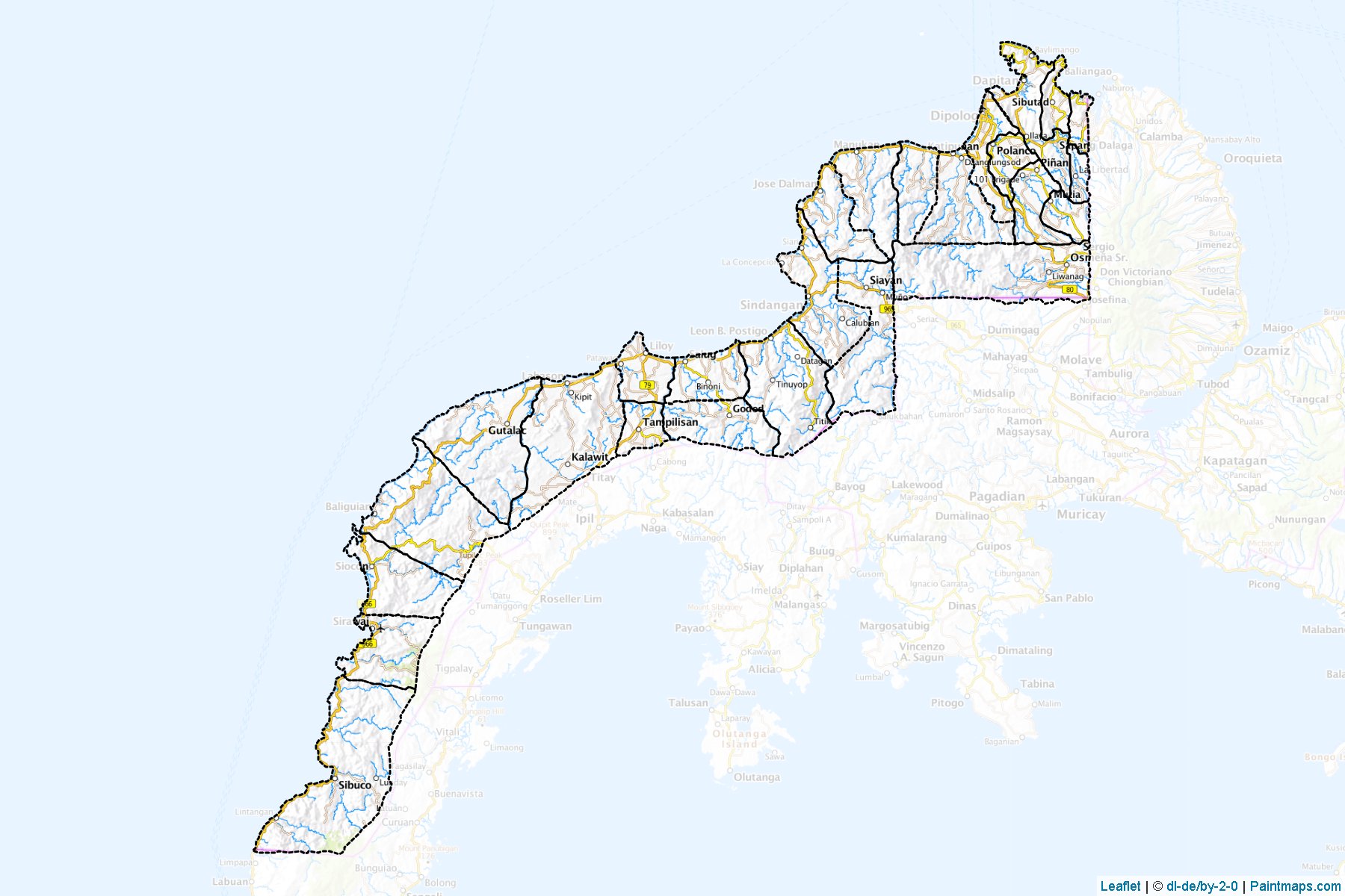 Zamboanga del Norte (Philippines) Map Cropping Samples-1