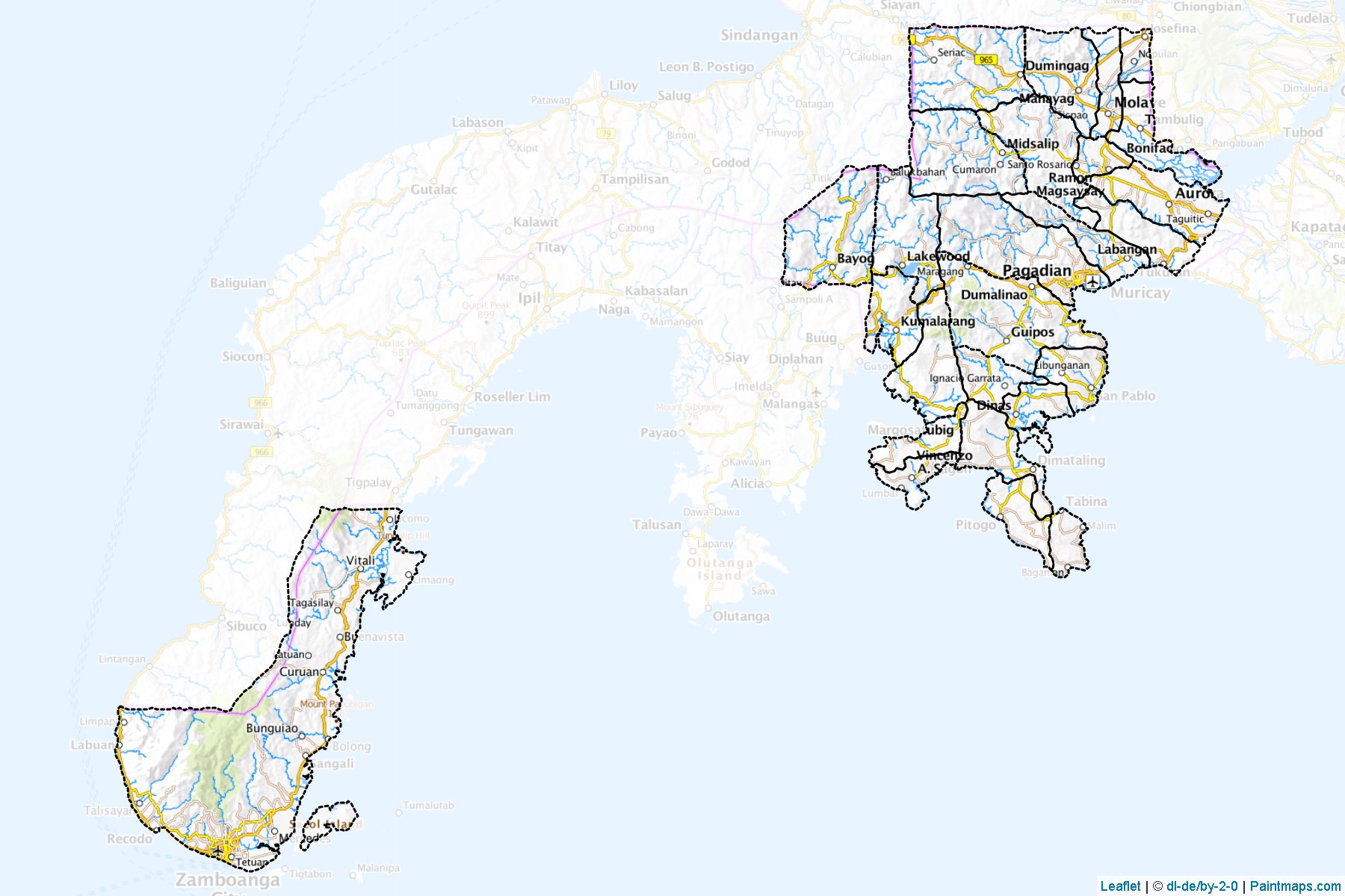 Zamboanga del Sur (Philippines) Map Cropping Samples-1