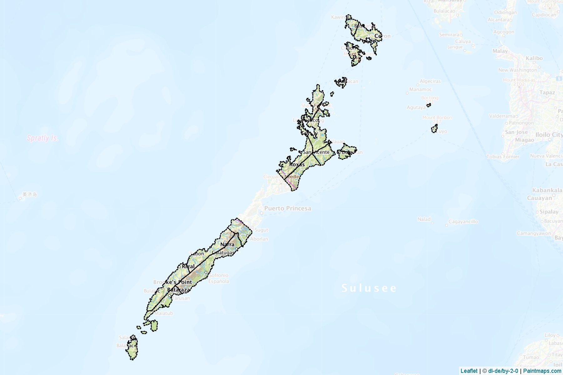 Palawan (Philippines) Map Cropping Samples-1