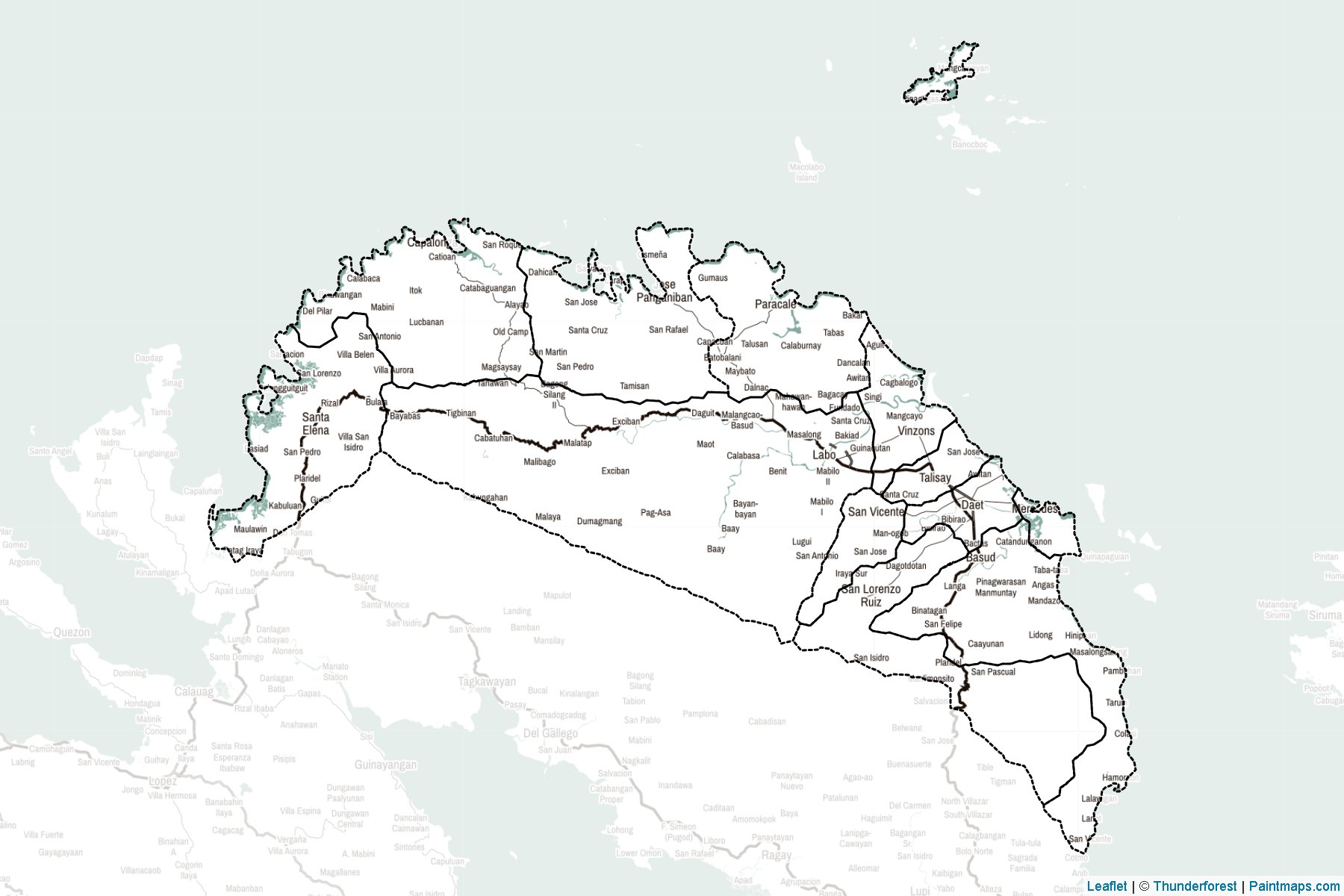 Muestras de recorte de mapas Camarines Norte (Filipinas)-2