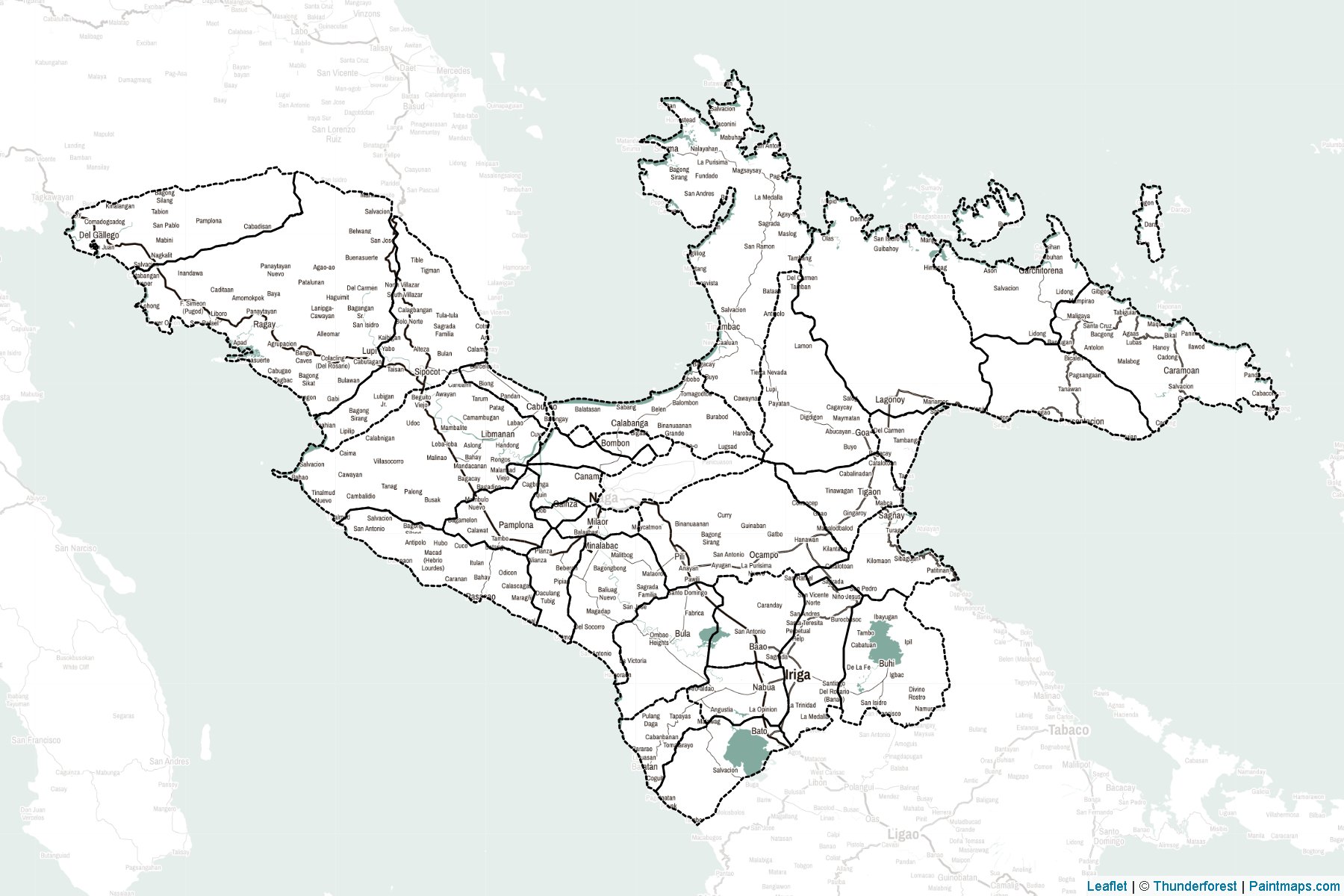 Muestras de recorte de mapas Camarines Sur (Filipinas)-2