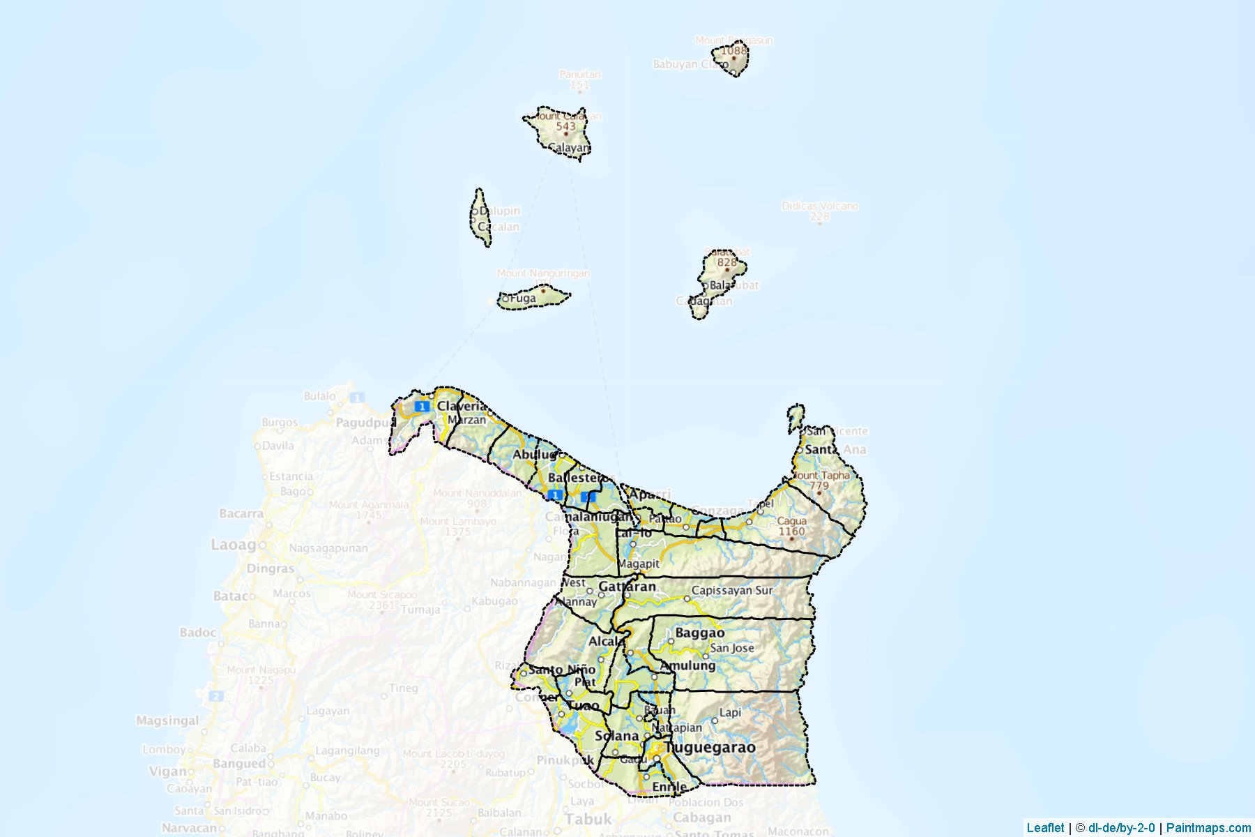 Muestras de recorte de mapas Cagayan (Filipinas)-1