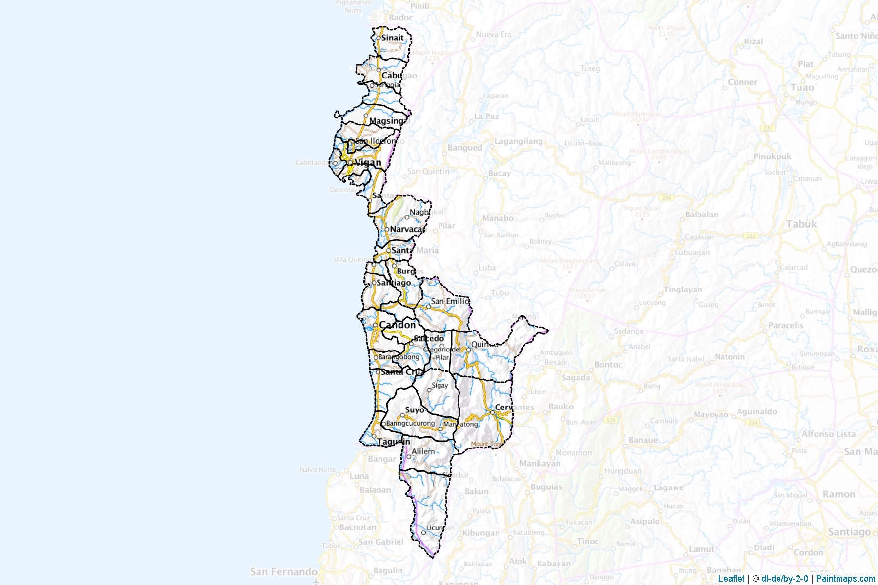 Ilocos Sur (Philippines) Map Cropping Samples-1