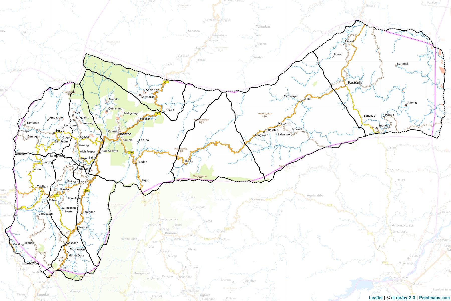 Mountain Province (Philippines) Map Cropping Samples-1